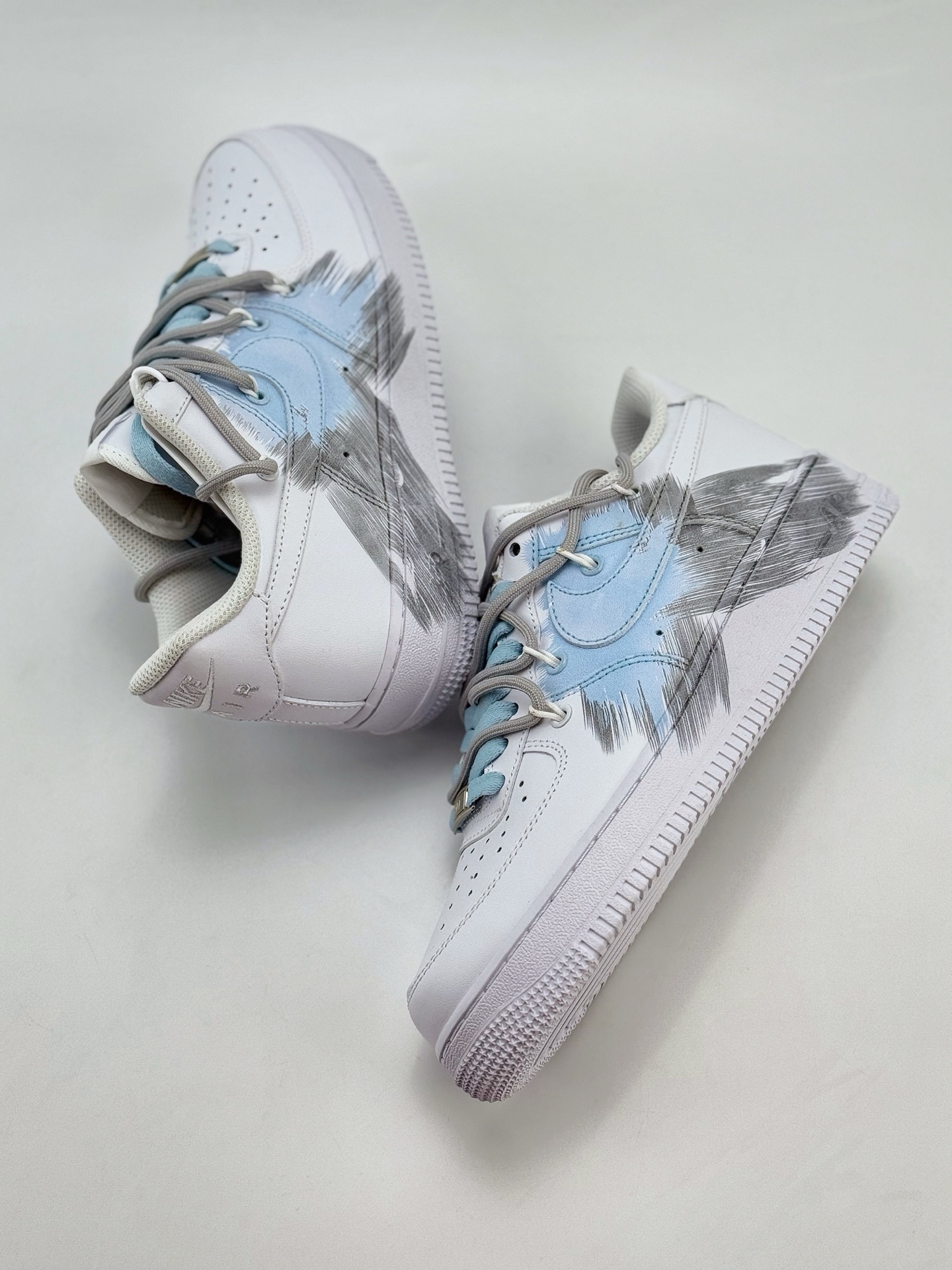 Nike Air Force 1 Low 07 白灰蓝涂鸦绑带  YY2024-626