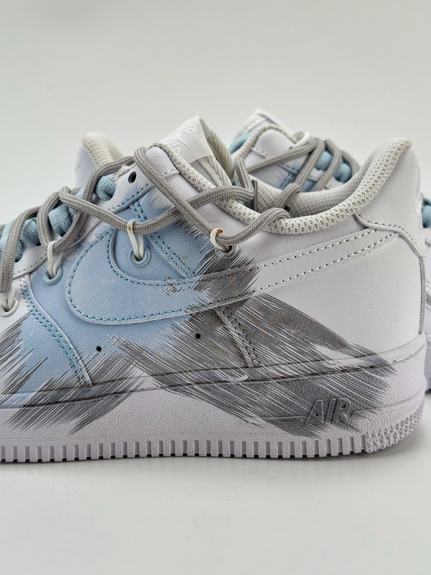 Nike Air Force 1 Low 07 白灰蓝涂鸦绑带  YY2024-626