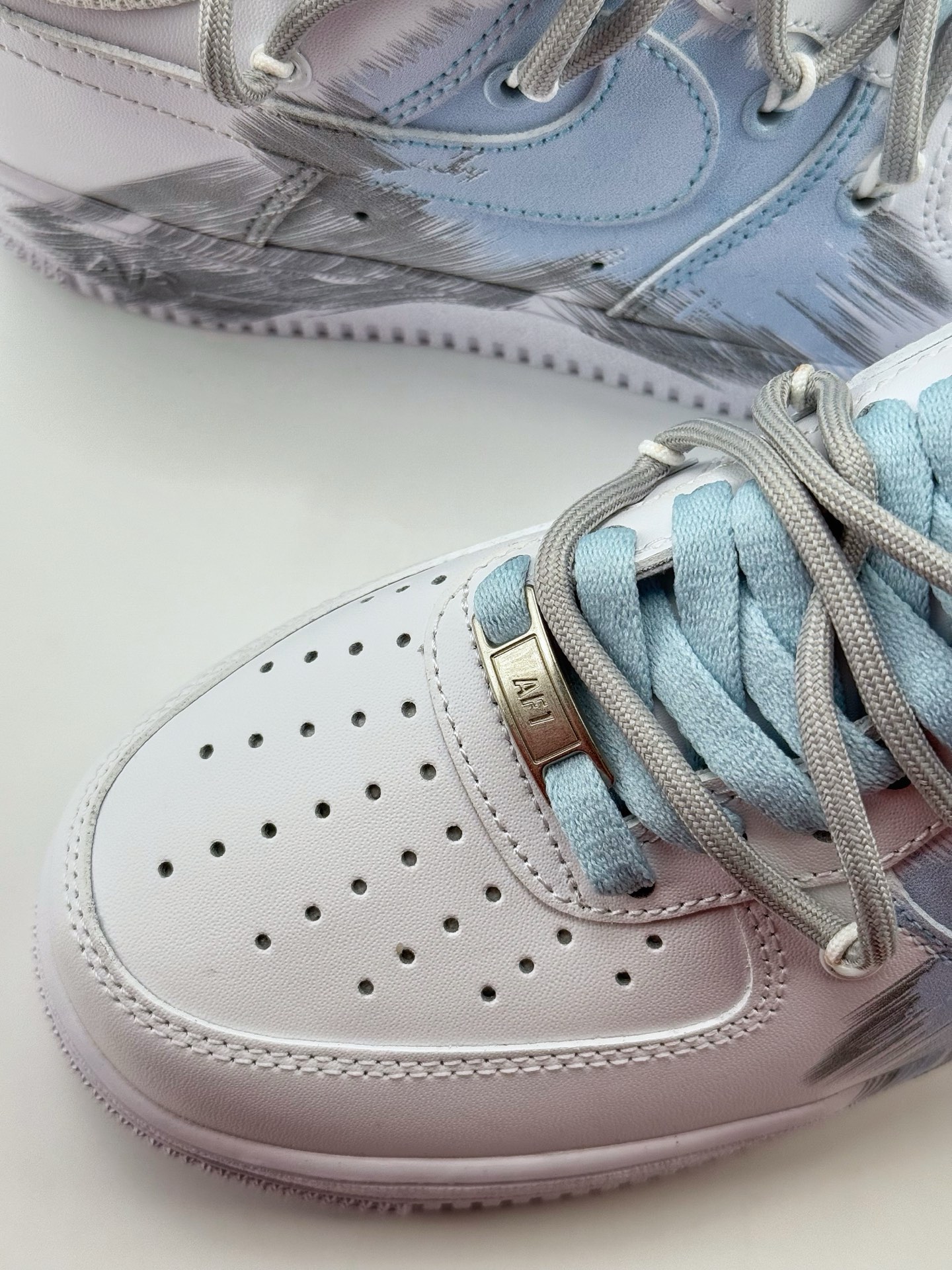 Nike Air Force 1 Low 07 白灰蓝涂鸦绑带  YY2024-626