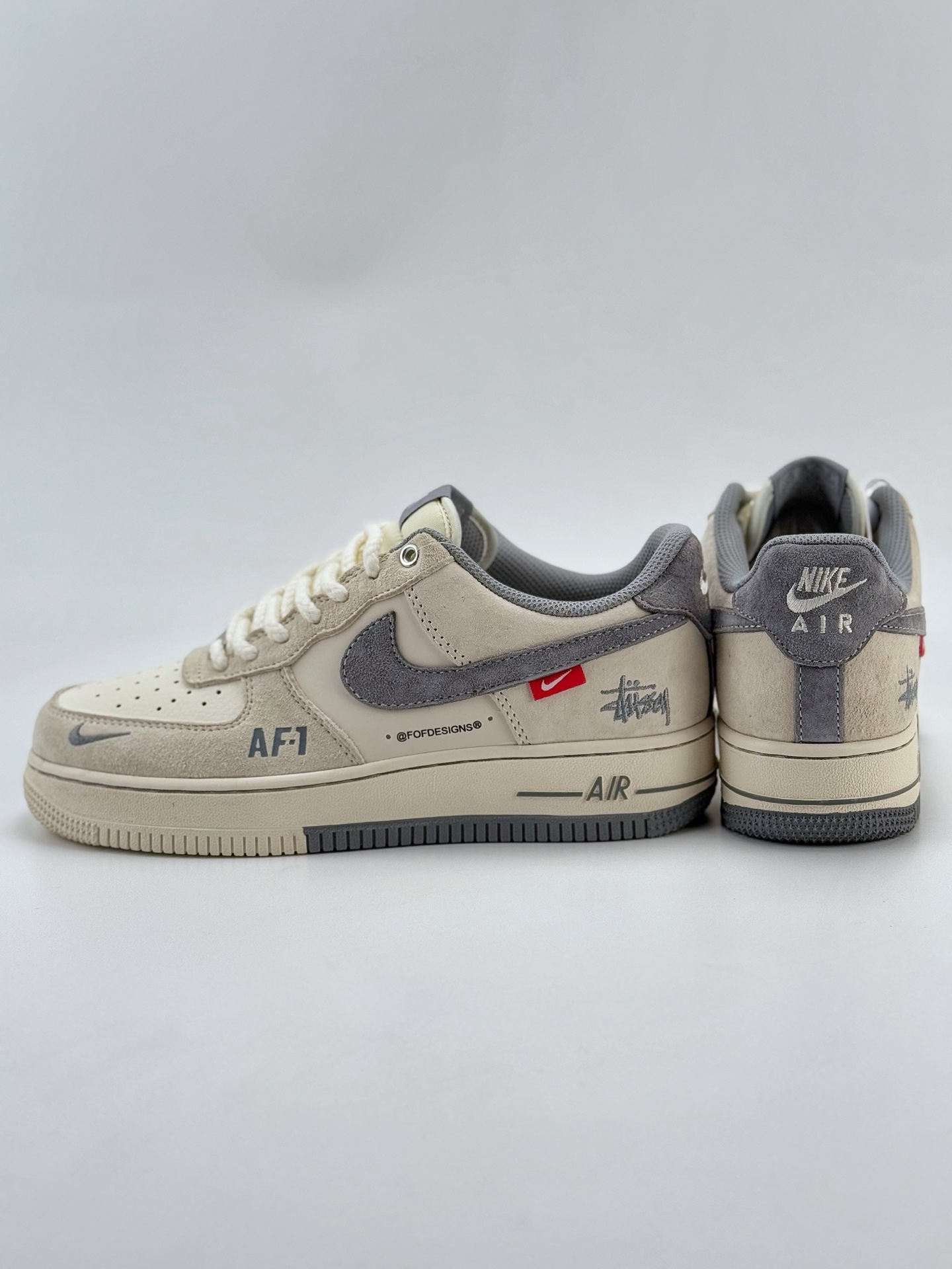 Nike Air Force 1 Low 07 x Stussy 米灰小钩麻绳鞋带  SJ6698-024