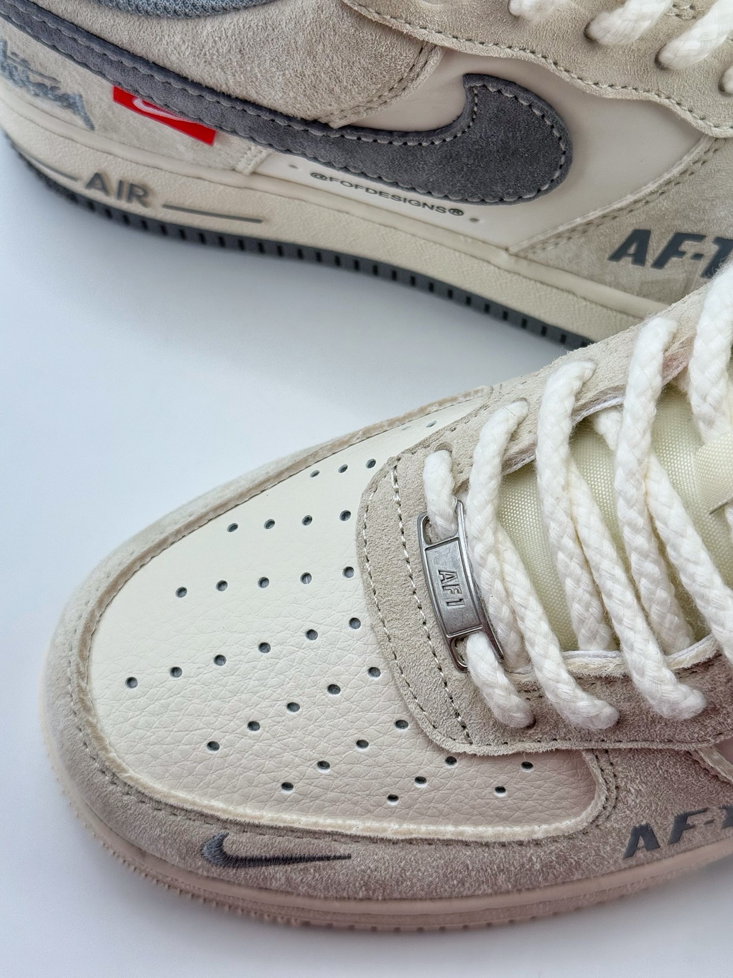 Nike Air Force 1 Low 07 x Stussy 米灰小钩麻绳鞋带  SJ6698-024