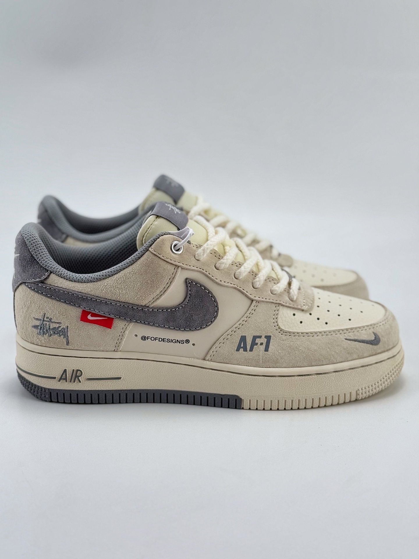 Nike Air Force 1 Low 07 x Stussy 米灰小钩麻绳鞋带  SJ6698-024