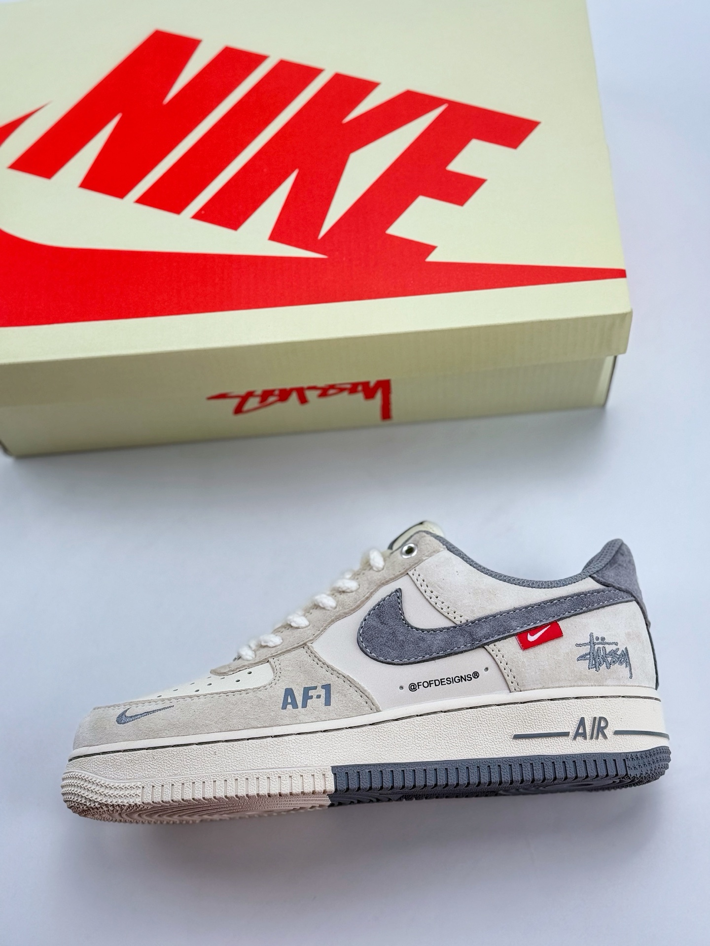 Nike Air Force 1 Low 07 x Stussy 米灰小钩麻绳鞋带  SJ6698-024