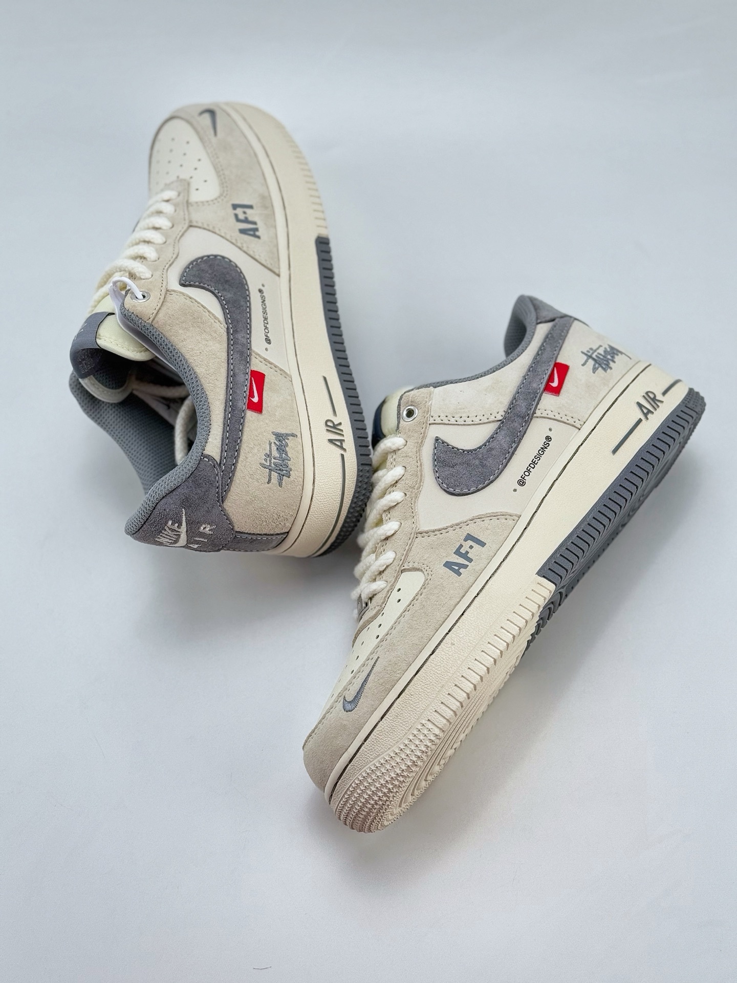 Nike Air Force 1 Low 07 x Stussy 米灰小钩麻绳鞋带  SJ6698-024