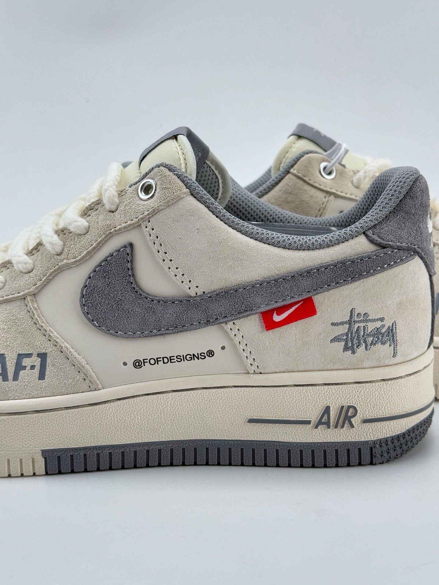 Nike Air Force 1 Low 07 x Stussy 米灰小钩麻绳鞋带  SJ6698-024