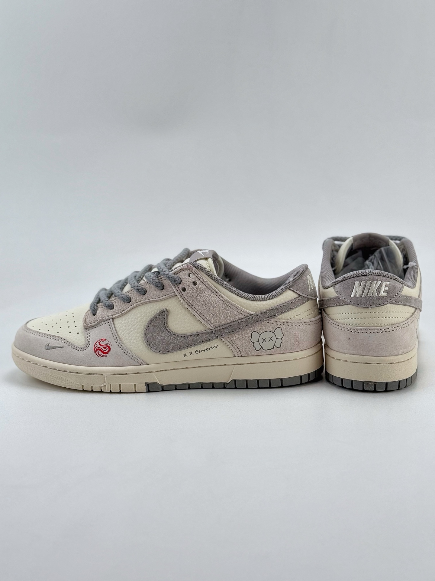 Nike SB Dunk Low x Bearbrick 白灰麻绳鞋带  YX5066-250