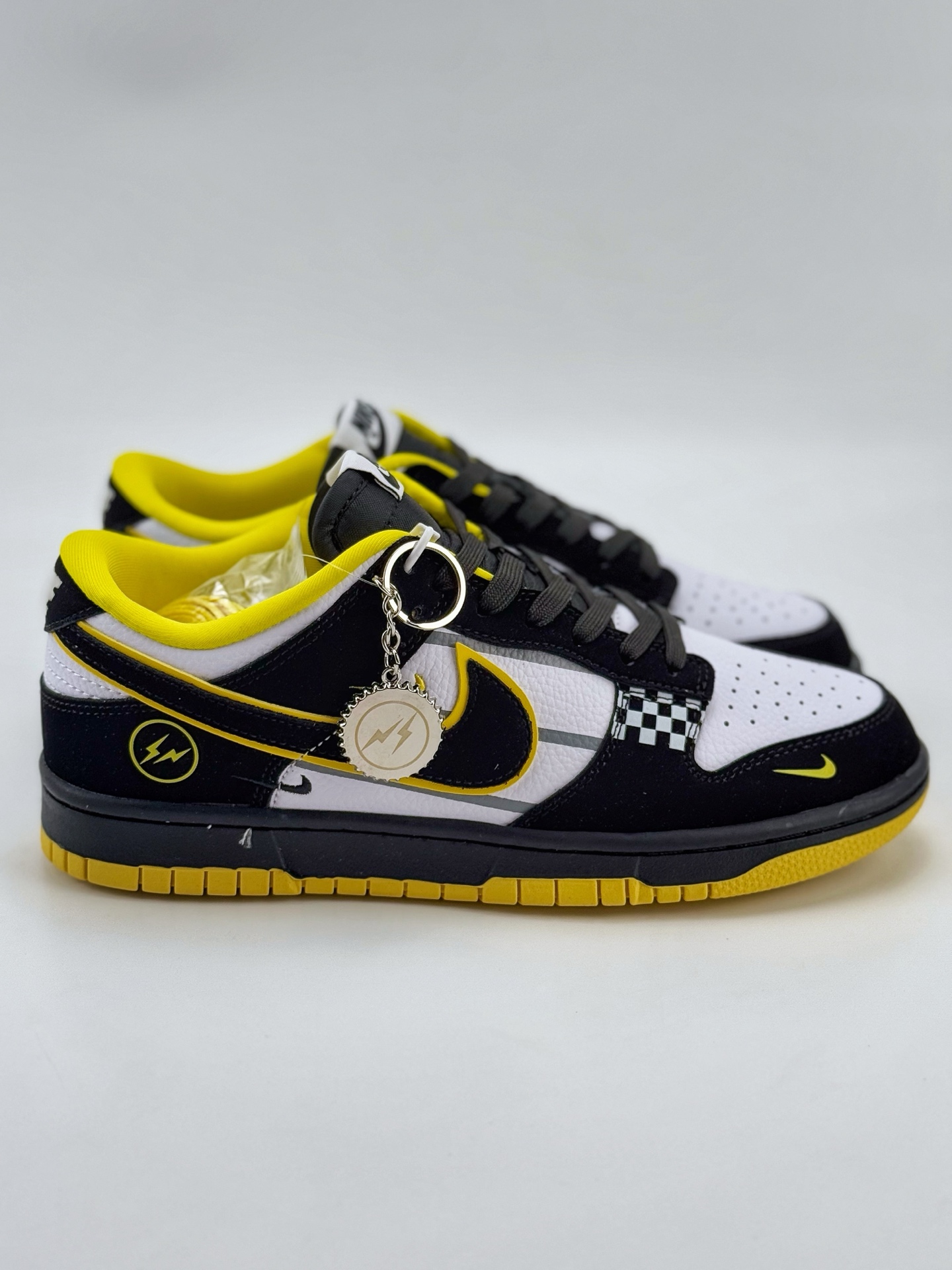 Nike Air Force 1 Low 07 x Fragment Design 白黑黄小钩  KK1333-026