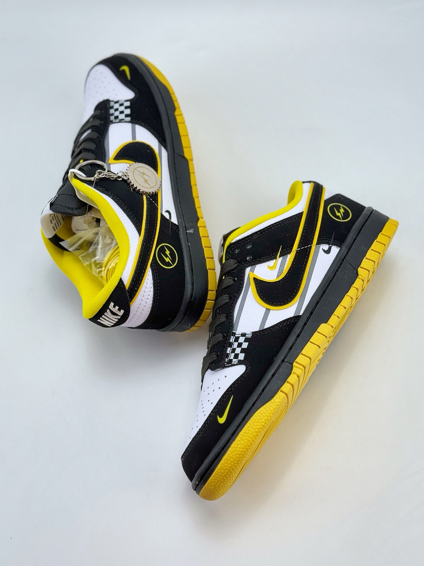 Nike Air Force 1 Low 07 x Fragment Design 白黑黄小钩  KK1333-026