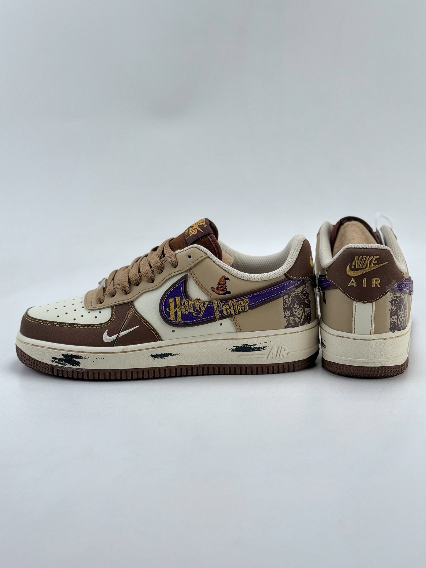 Nike Air Force 1 Low 07 x Harry Potter 哈利波特涂鸦 棕咖紫小钩  LJ2288-111
