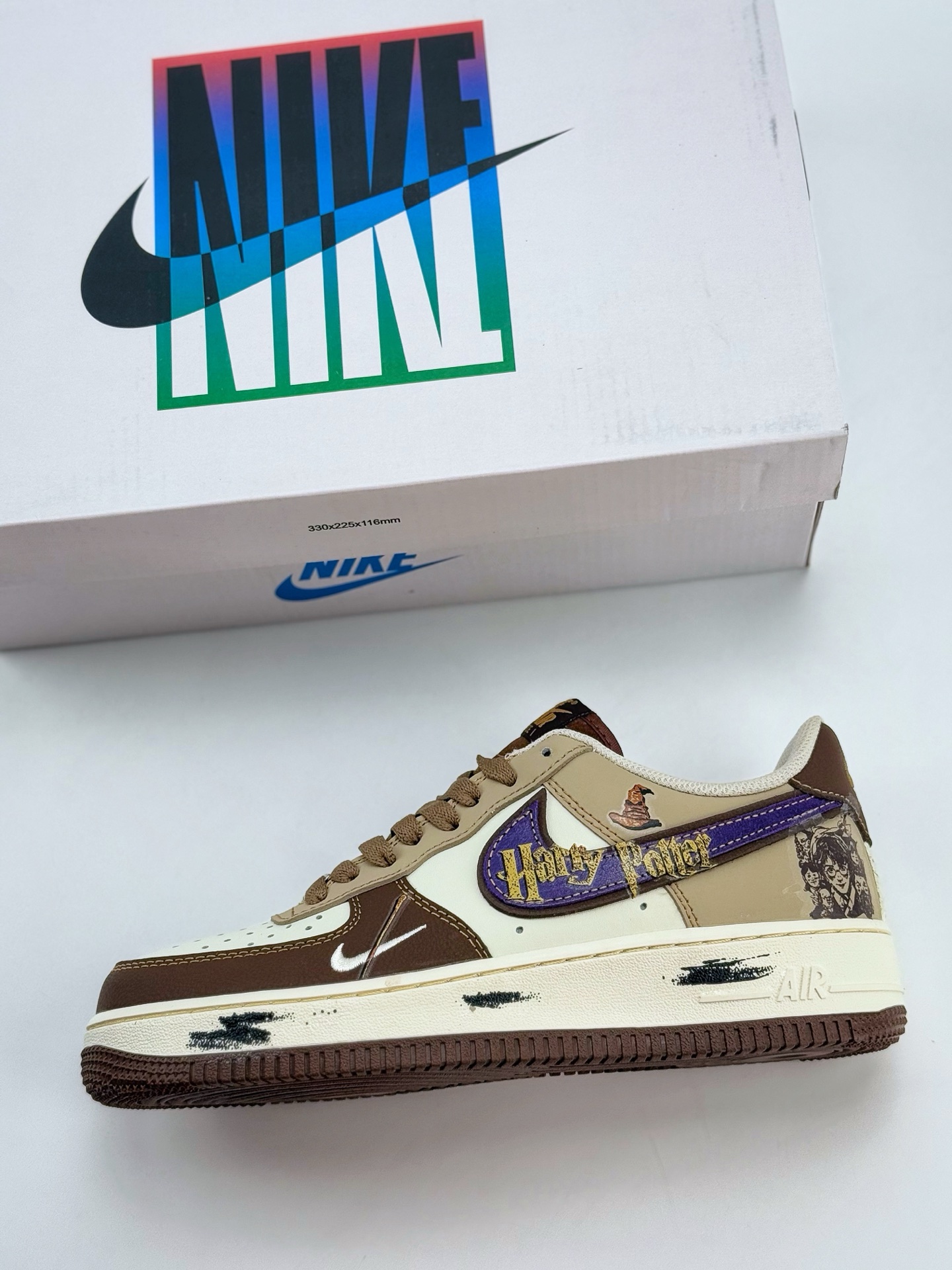Nike Air Force 1 Low 07 x Harry Potter 哈利波特涂鸦 棕咖紫小钩  LJ2288-111