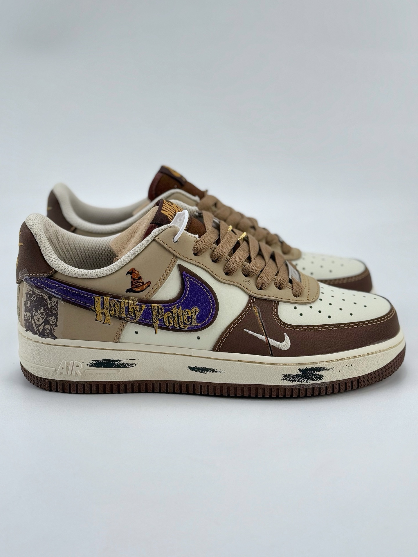 Nike Air Force 1 Low 07 x Harry Potter 哈利波特涂鸦 棕咖紫小钩  LJ2288-111