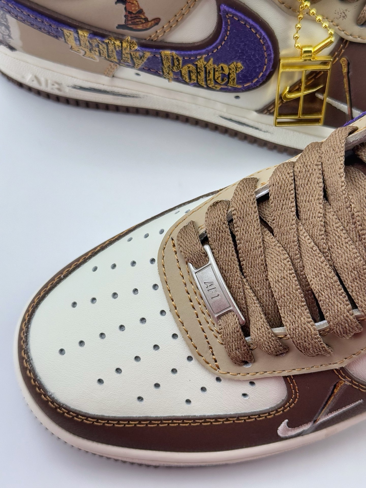 Nike Air Force 1 Low 07 x Harry Potter 哈利波特涂鸦 棕咖紫小钩  LJ2288-111