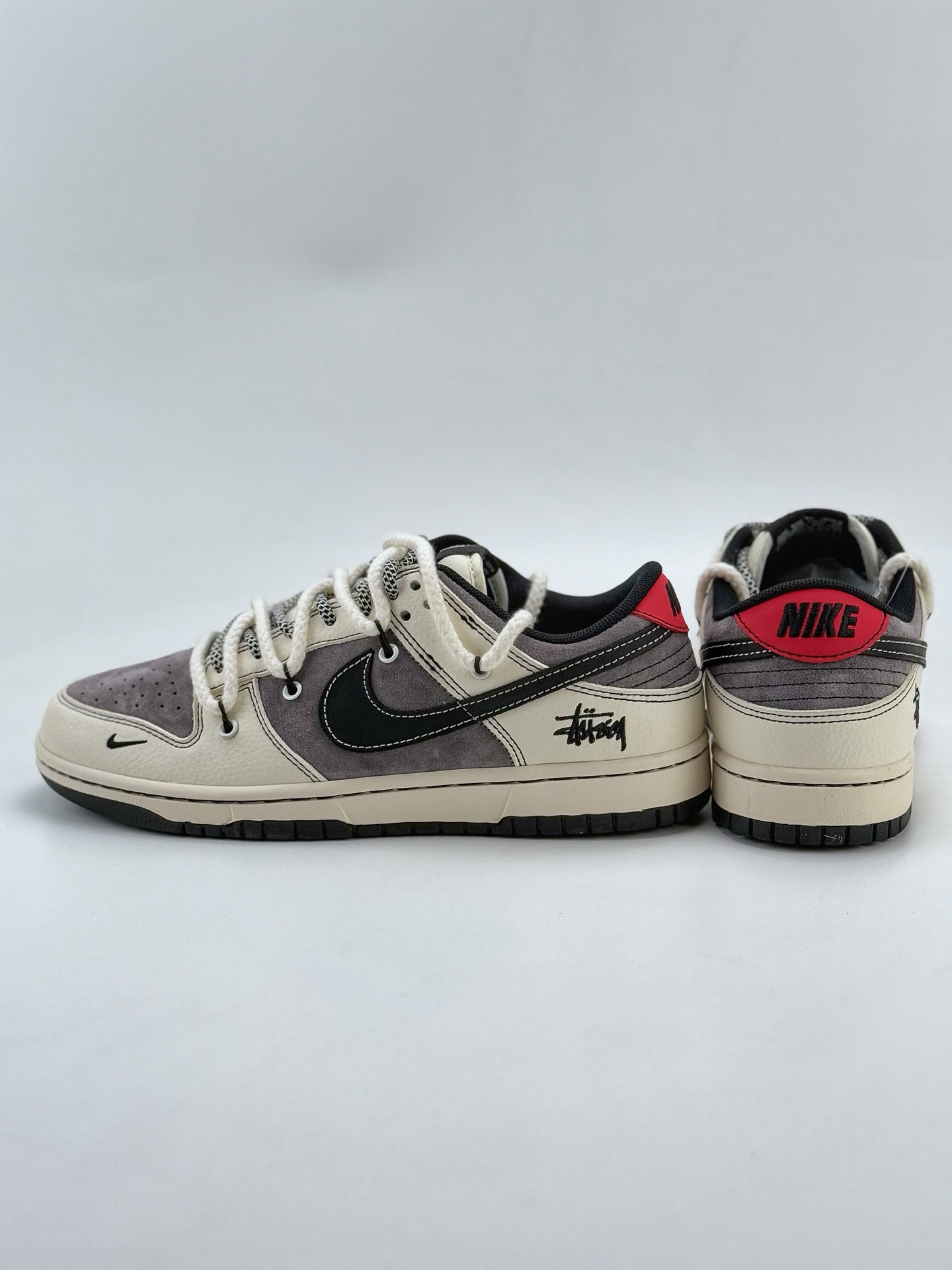 Nike SB Dunk Low x Stussy 白黑灰小钩绑带满天星  YX5066-208