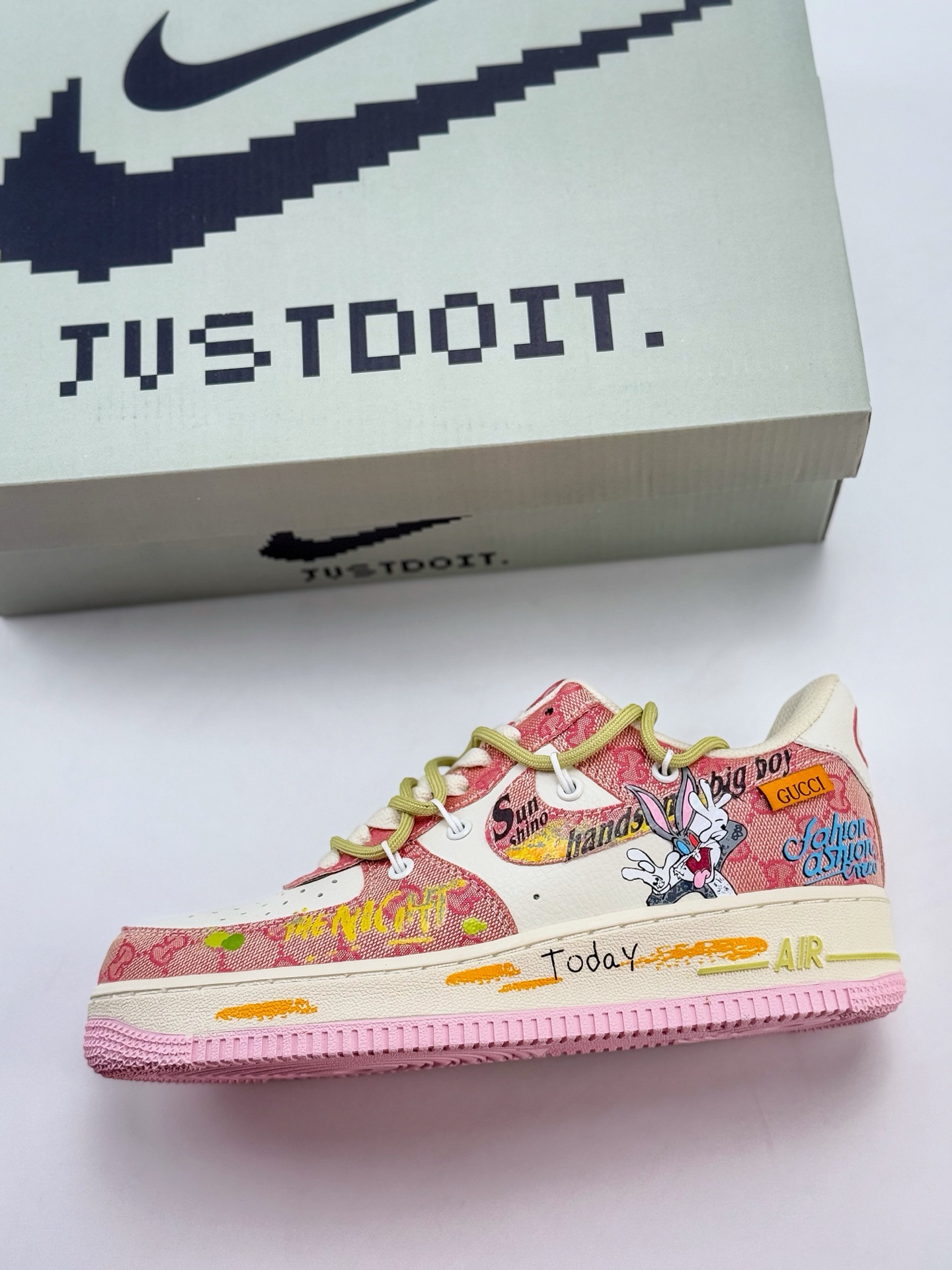 Nike Air Force 1 Low 07 x 白粉涂鸦绑带 BD0077-666