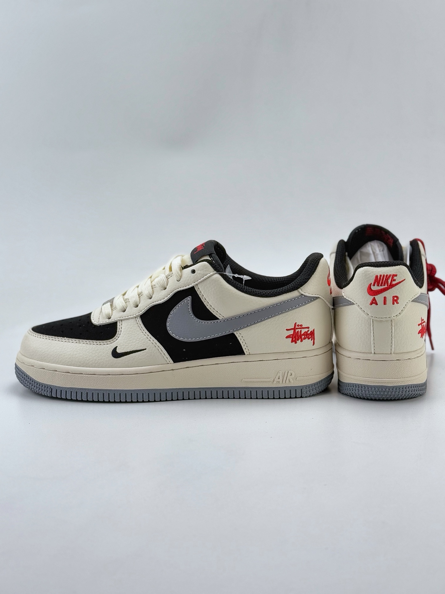 Nike Air Force 1 Low 07 x Stussy 白灰黑小钩  XZ6188-766