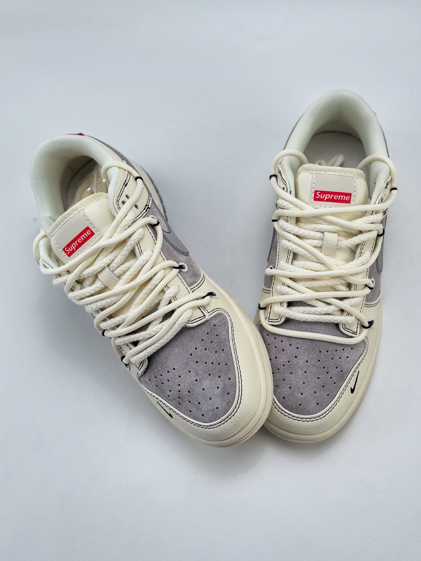 Nike SB Dunk Low x Stussy 白黑灰小钩麻绳绑带  YX5066-269