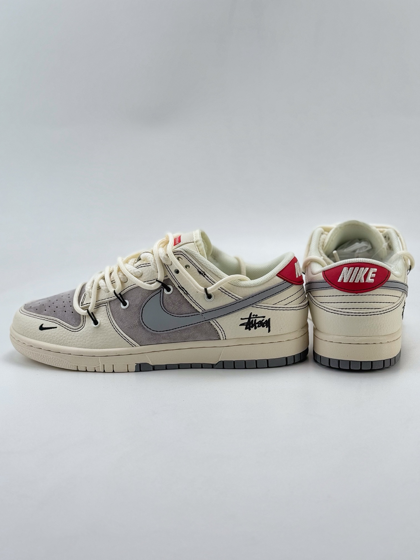 Nike SB Dunk Low x Stussy 白黑灰小钩麻绳绑带  YX5066-269