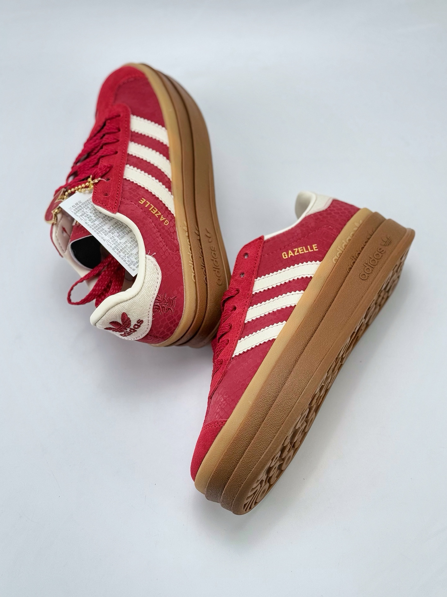 AD Originals Gazelle Bold CNY 蛇年限定 ”year of snake” 红白 三层底低帮耐磨厚底增高板鞋  JQ5977