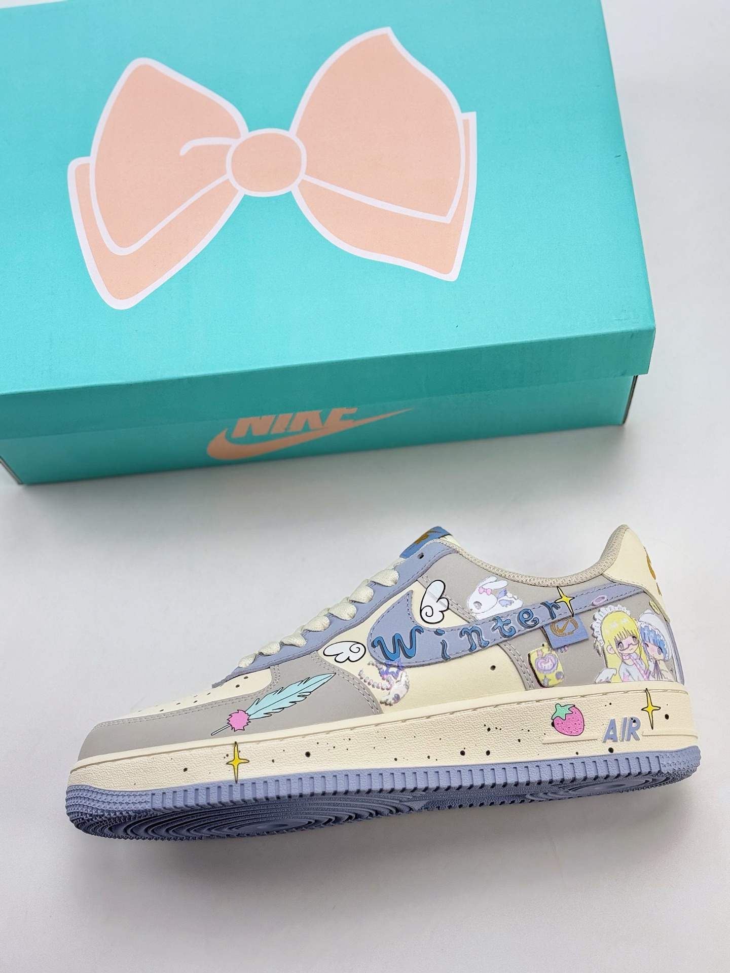 Nike Air Force 1 Low 07 白灰蓝涂鸦  DB3301-711