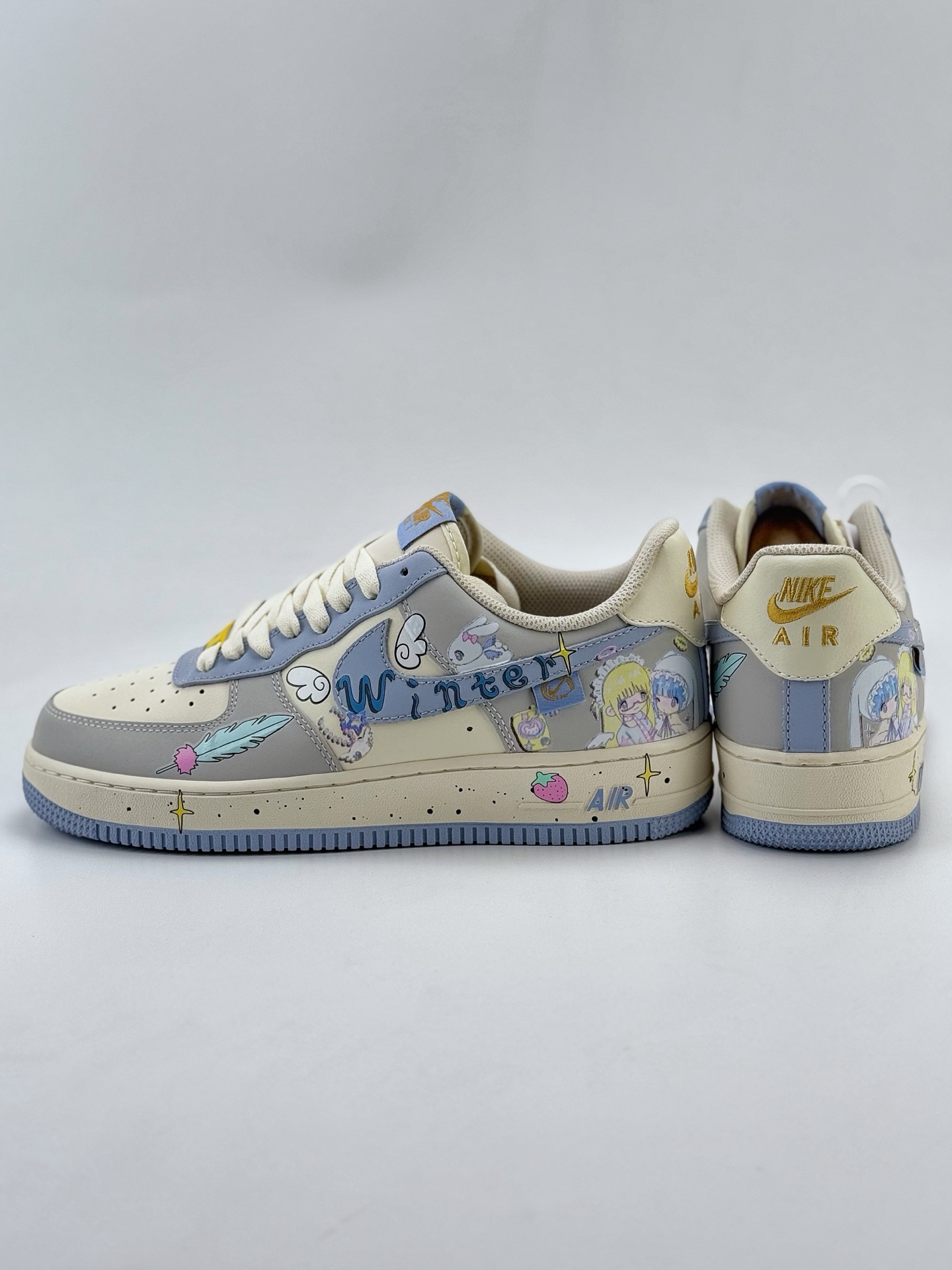 Nike Air Force 1 Low 07 白灰蓝涂鸦  DB3301-711