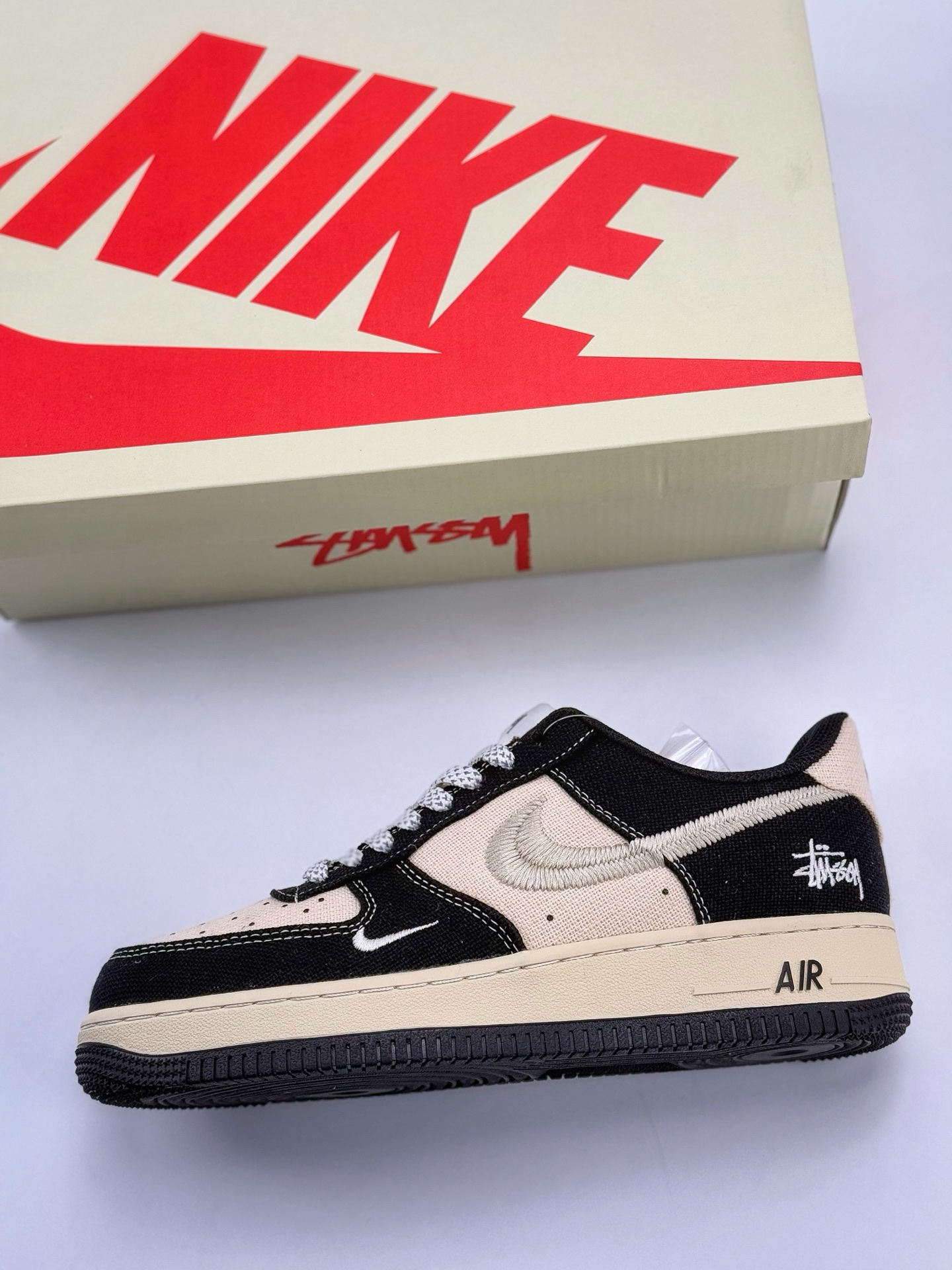 Nike Air Force 1 Low 07 x Stussy 米黑帆布小钩满天星  XZ6188-762