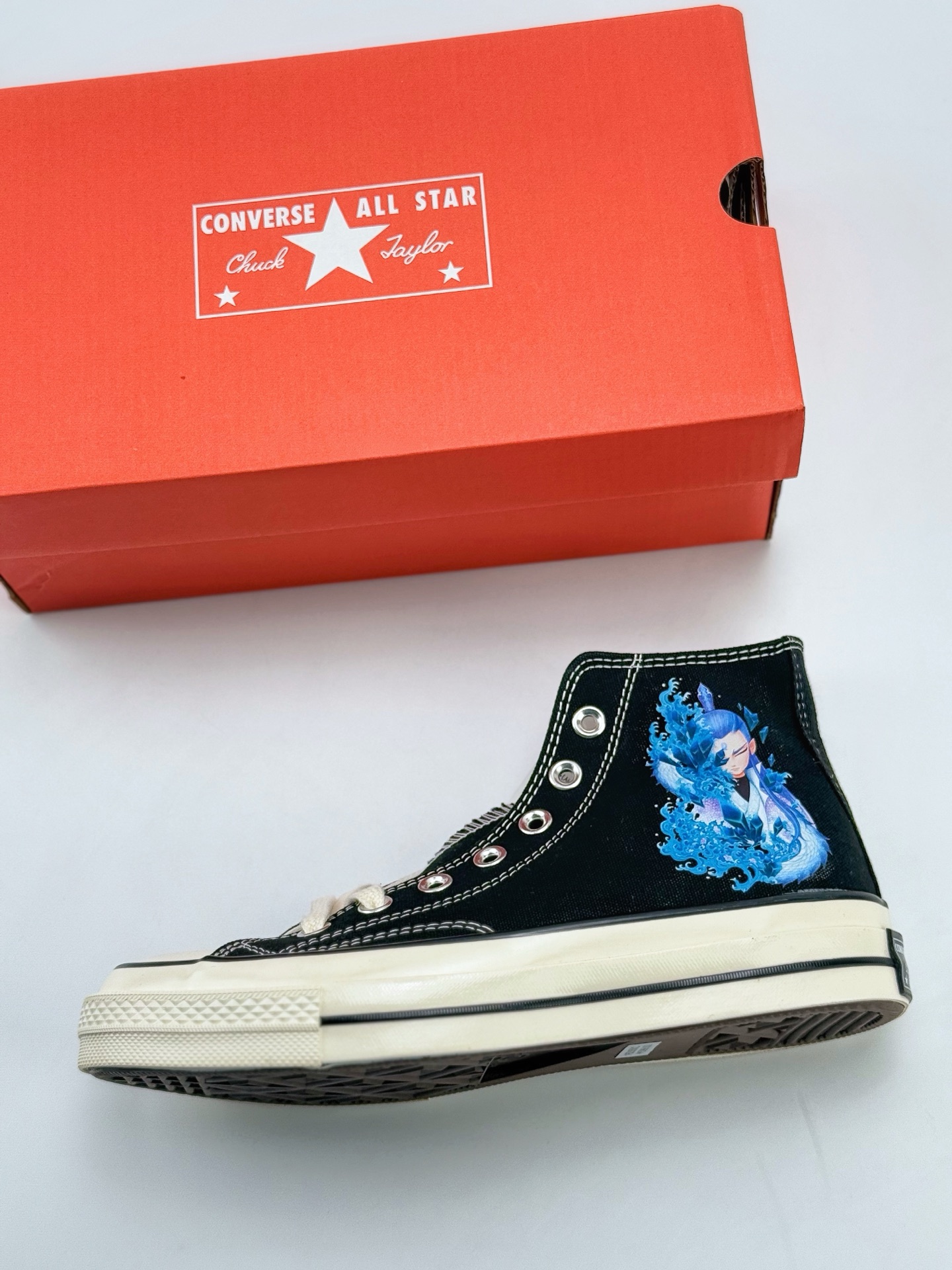 国漫之光 敖丙之魔童闹海男女鞋 匡威Converse 1970s 联名限定 定制系列 运动休闲高帮帆布鞋 经典涂鸦三星标帆布鞋