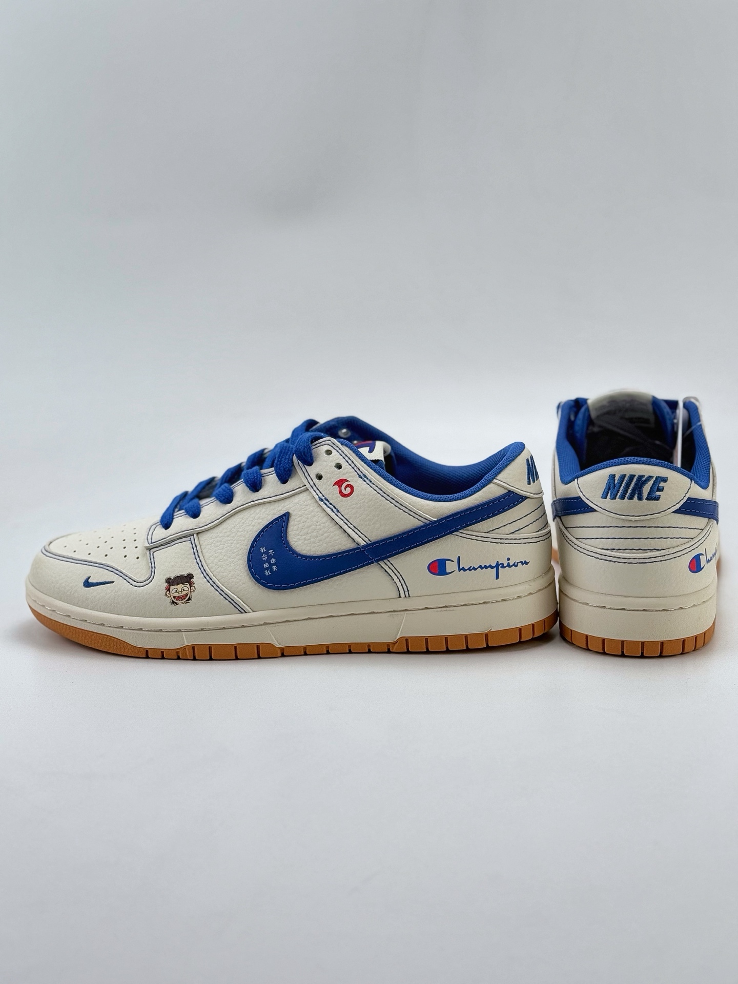 Nike SB Dunk Low x Champion 奶白蓝小钩 哪吒涂鸦  XX2419-019