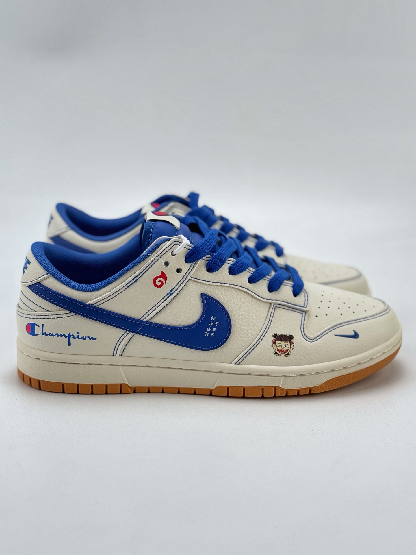 Nike SB Dunk Low x Champion 奶白蓝小钩 哪吒涂鸦  XX2419-019