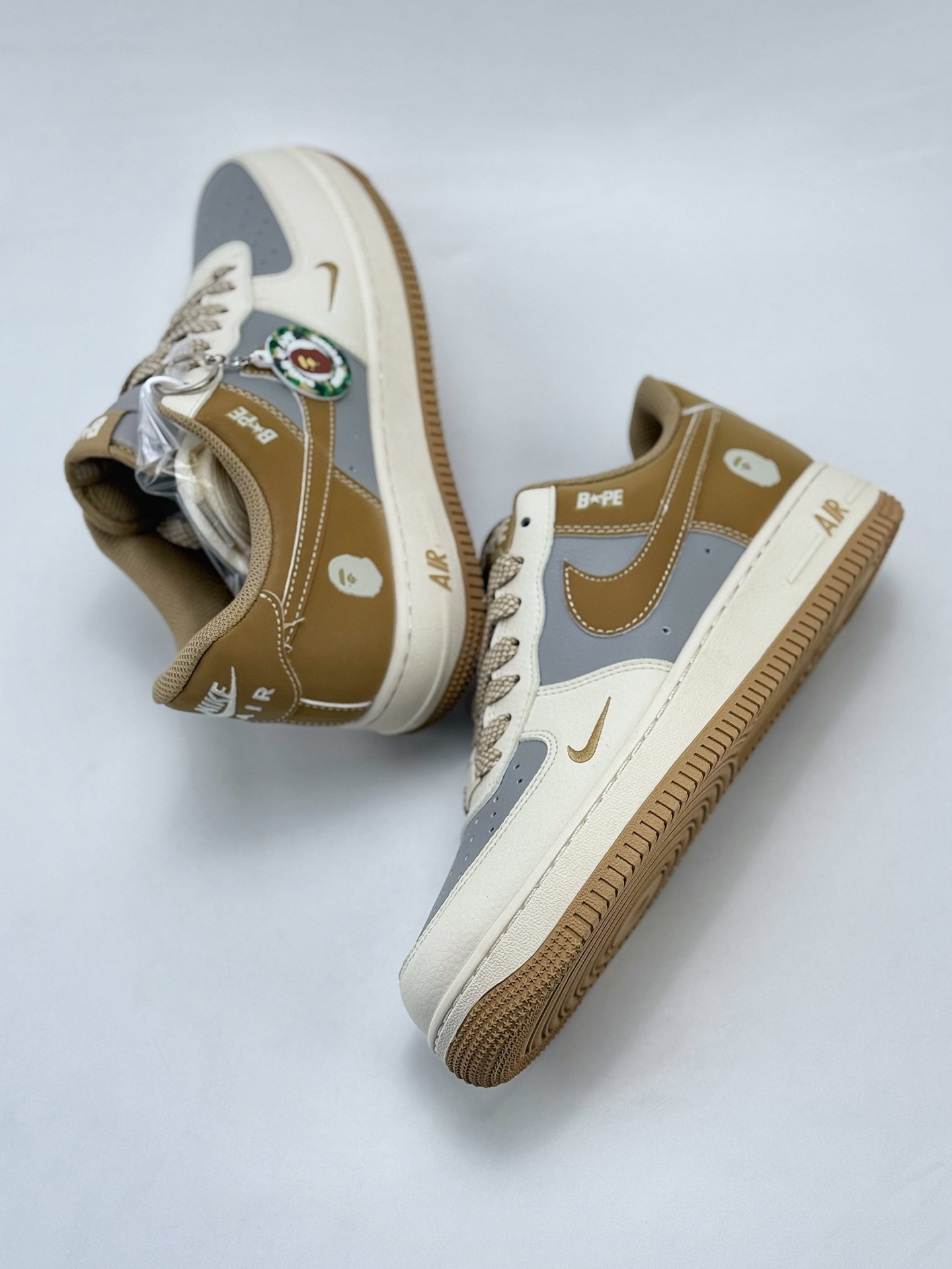 Nike Air Force 1 Low 07 x BAPE 白灰黄小钩满天星 BB6566-208