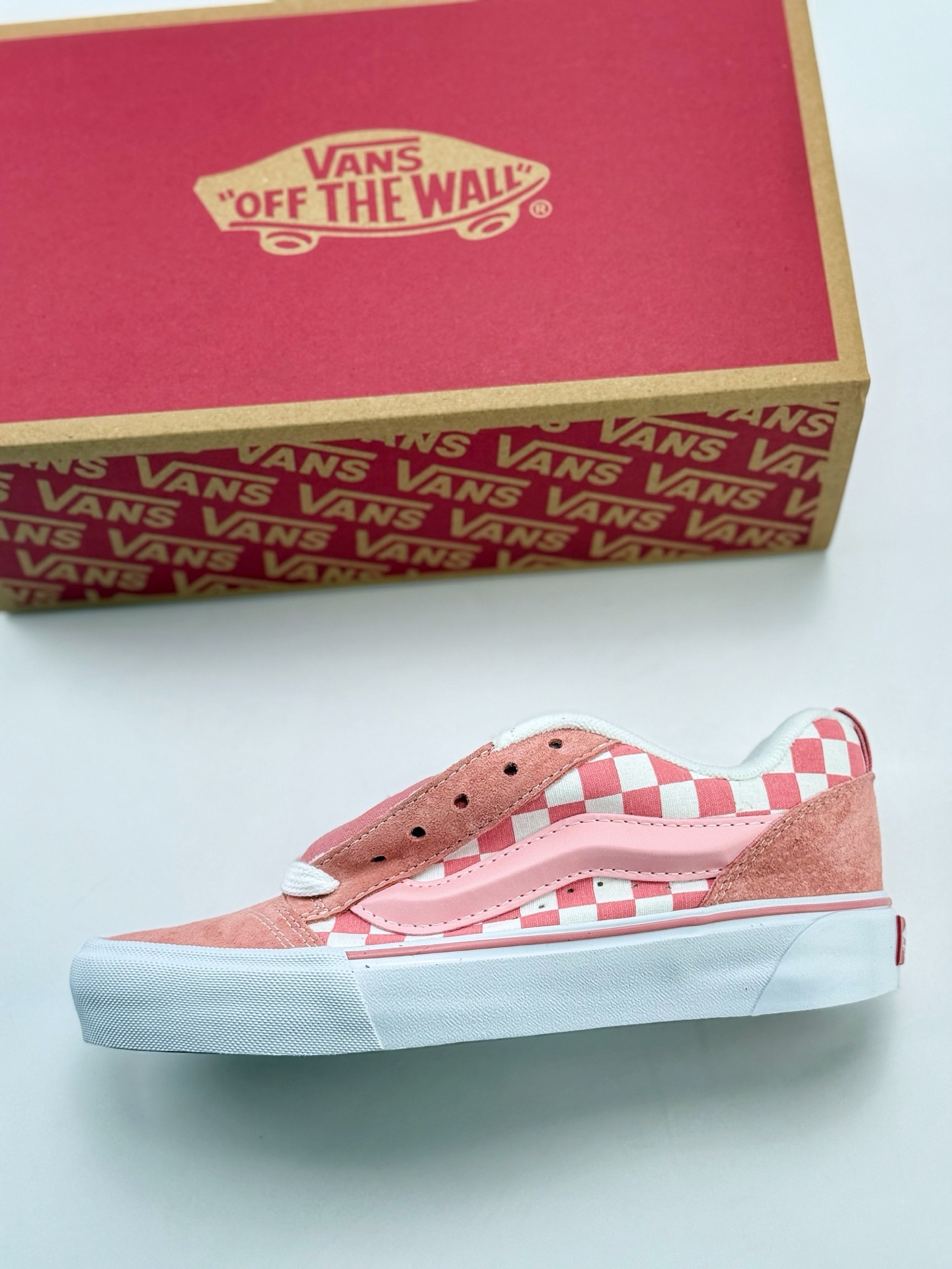 Vans Knu Skool 少女粉格面包鞋 春季必备单款新色