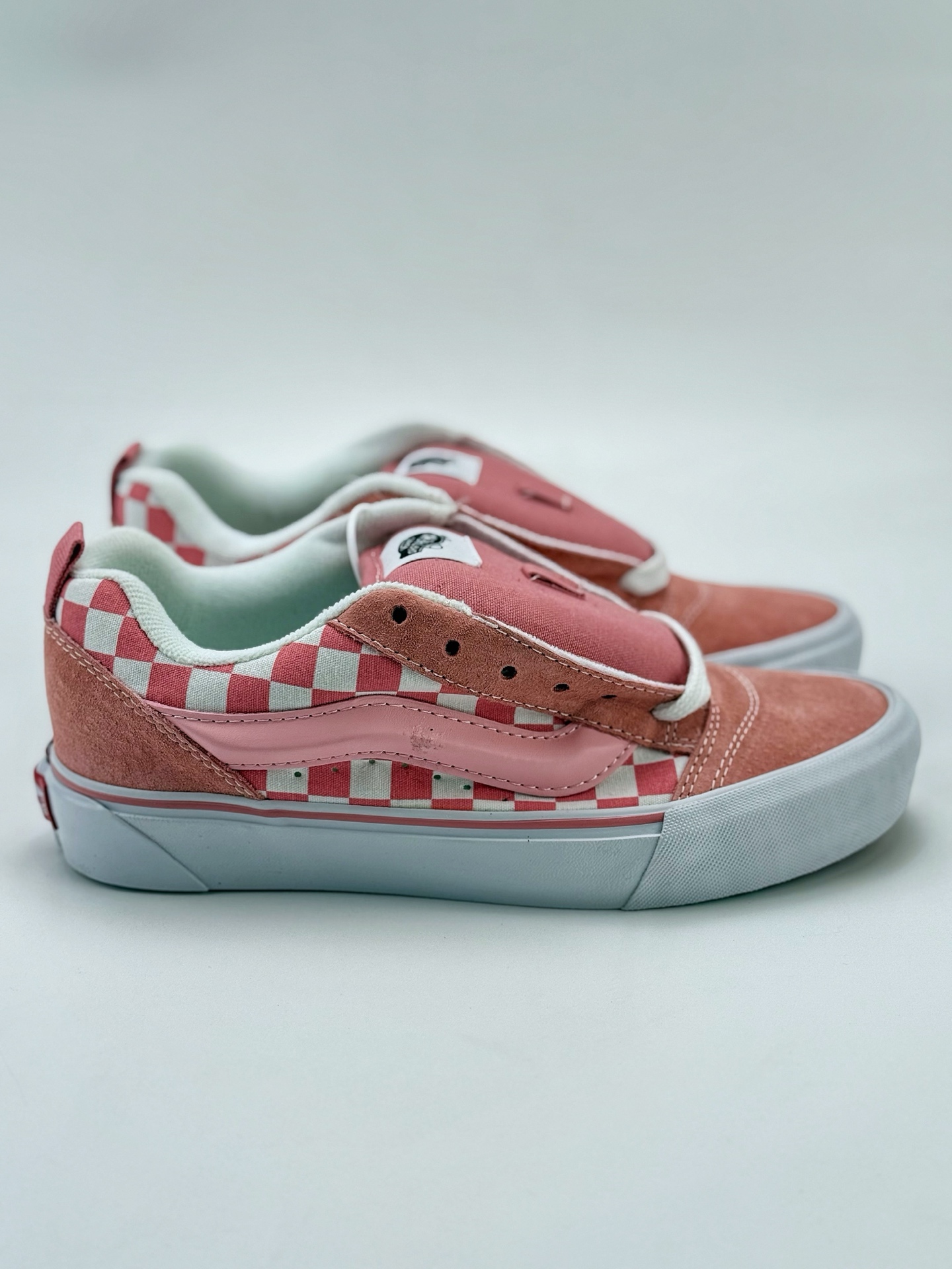 Vans Knu Skool 少女粉格面包鞋 春季必备单款新色