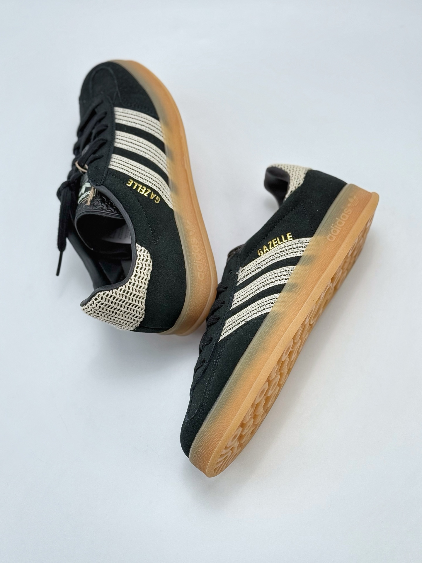 adidas Originals Gazelle INdoor 黑 三叶草休闲防滑耐磨低帮板鞋 JI2755