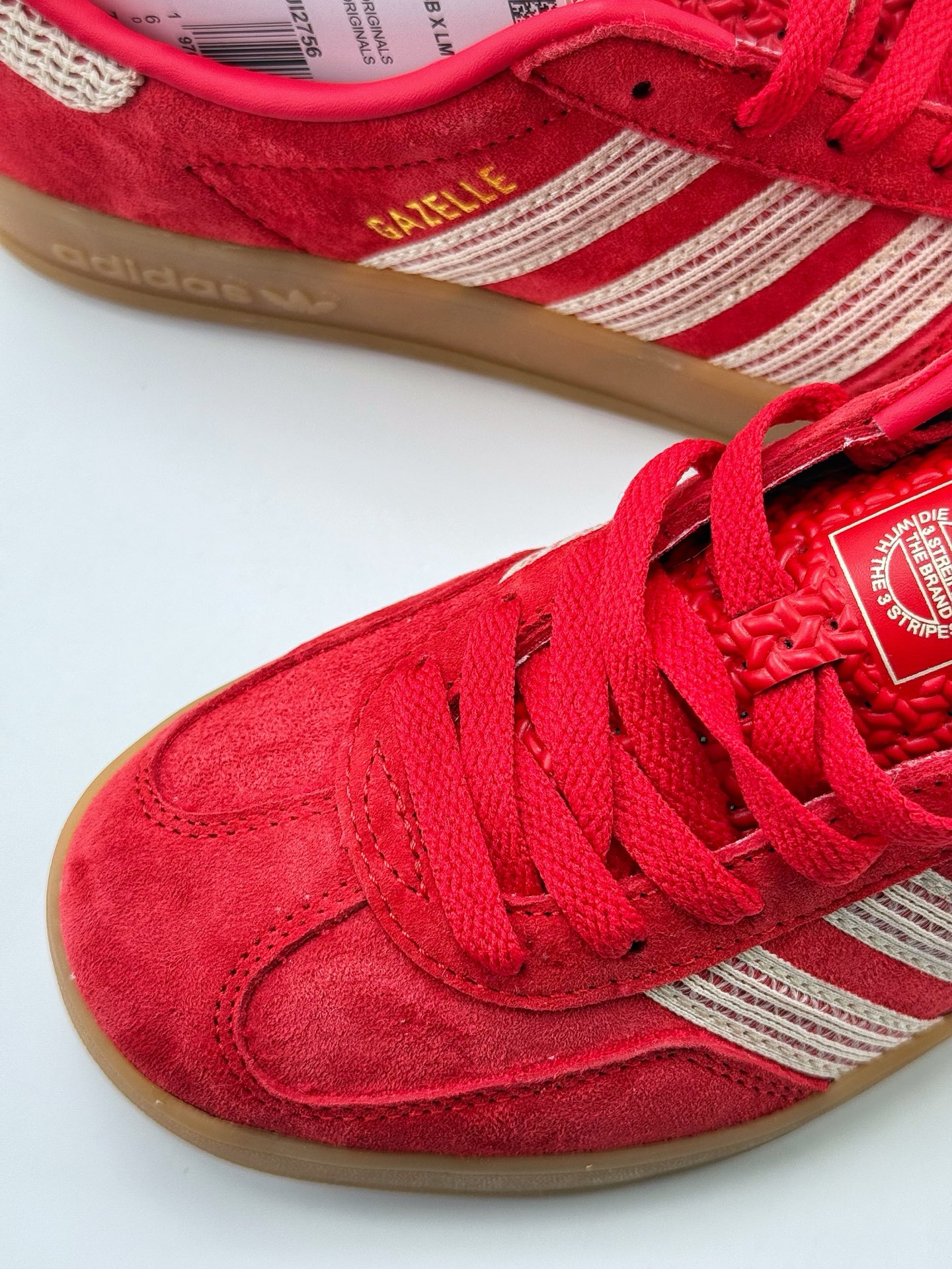 adidas Originals Gazelle INdoor 红 三叶草休闲防滑耐磨低帮板鞋  JI2756