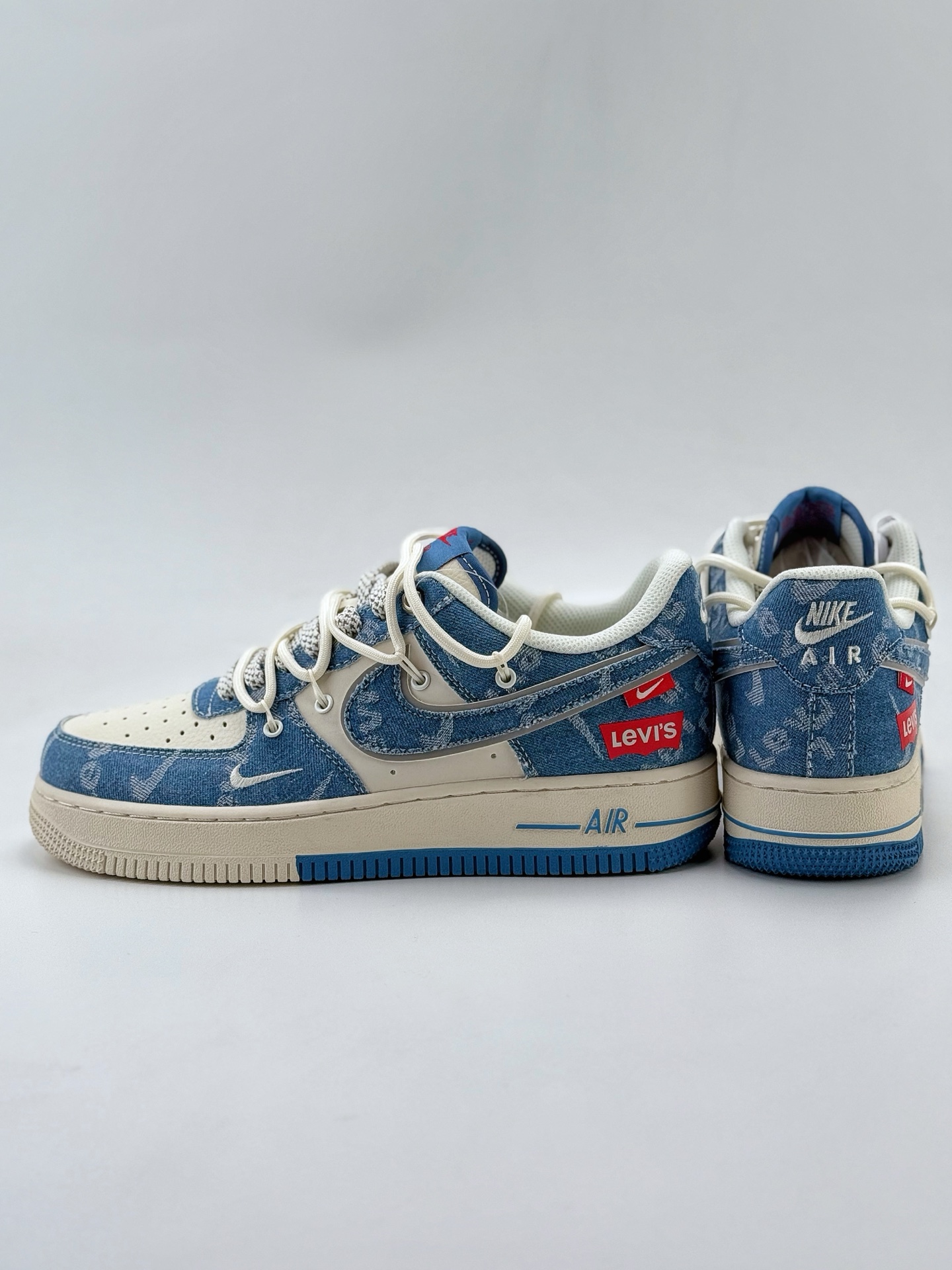 260 Nike Air Force 1 Low 07 x Levi's 白蓝牛仔小钩绑带满天星  SJ1198-001