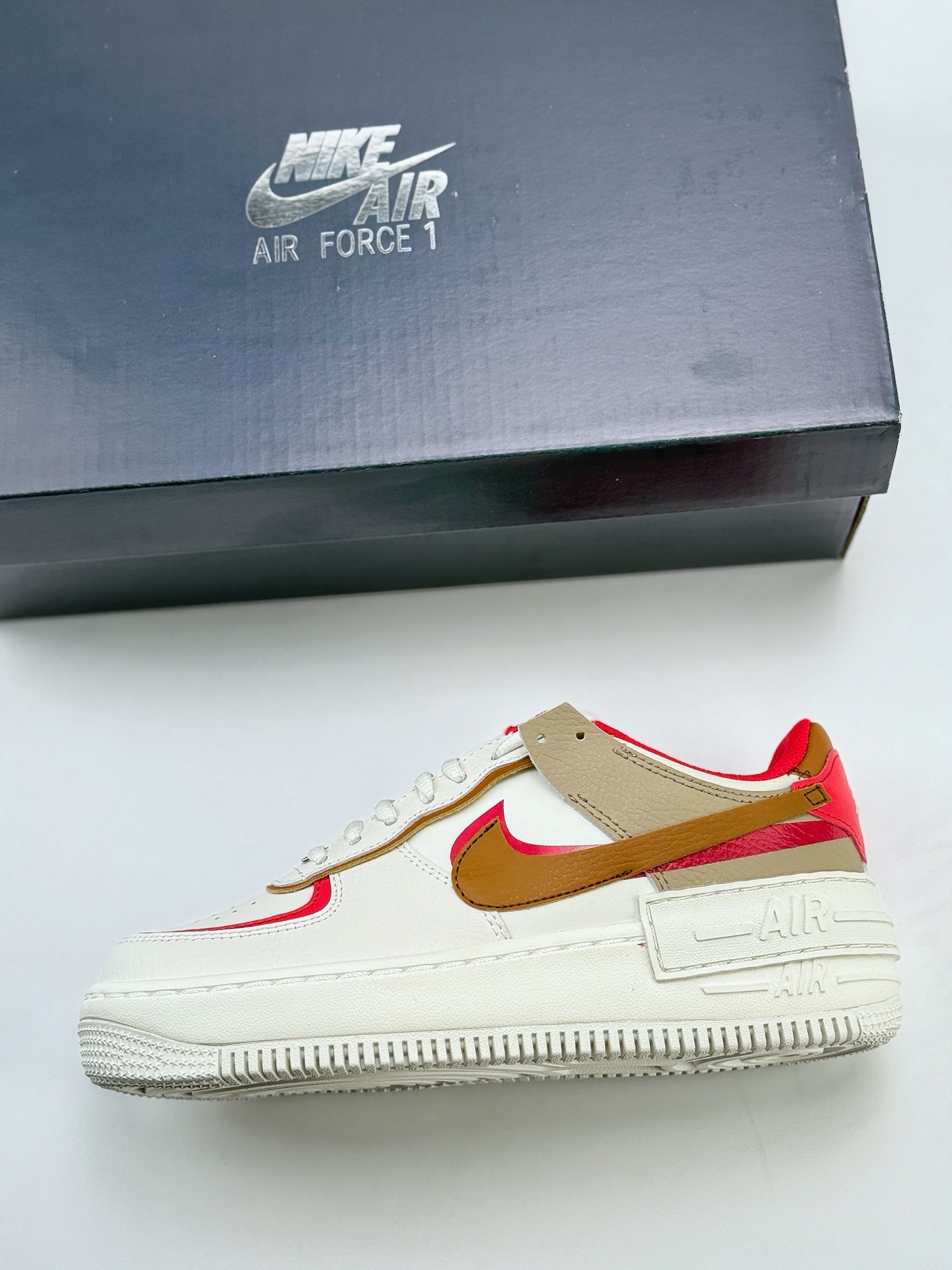 Nike Air Force 1 Low 07 Shadow WMNS 白棕红  HQ3400-030