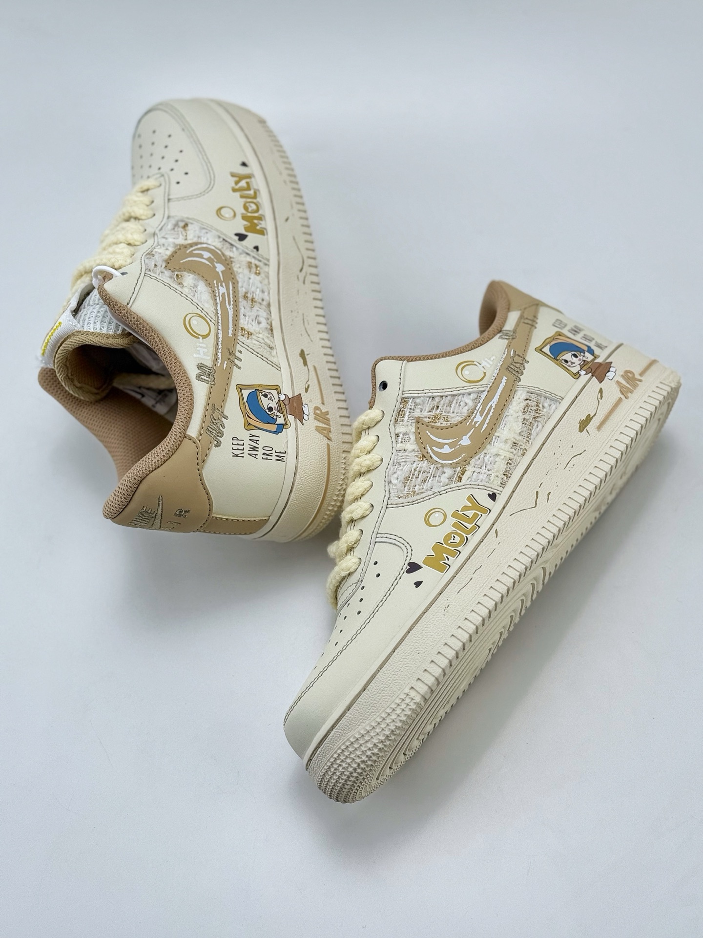 Nike Air Force 1 Low 07 白黄涂鸦 流苏 画框少女  FJ7740-210
