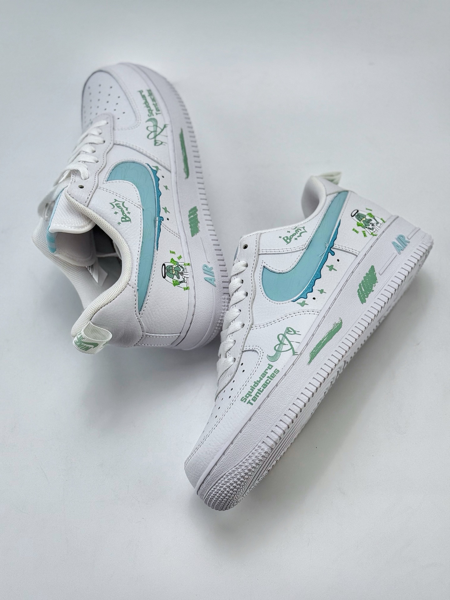 Nike Air Force 1 Low 07 白蓝绿涂鸦  FB8971-060
