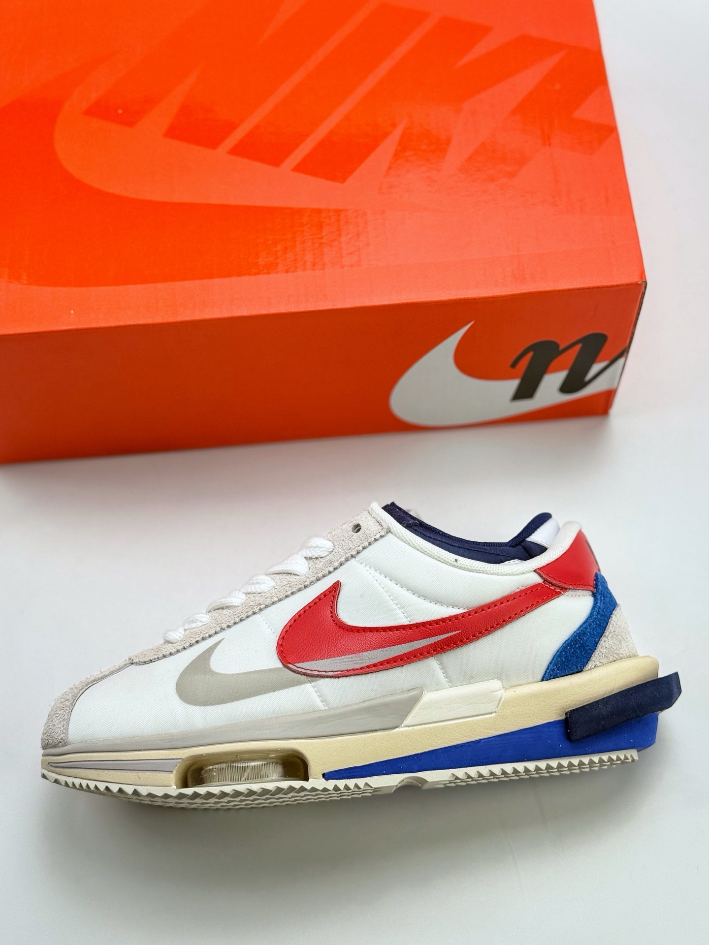 Sacai x Nike Zoom Cortez 50周年纪念款 4.0 联名解构复古潮流阿甘鞋  DQ0581-100