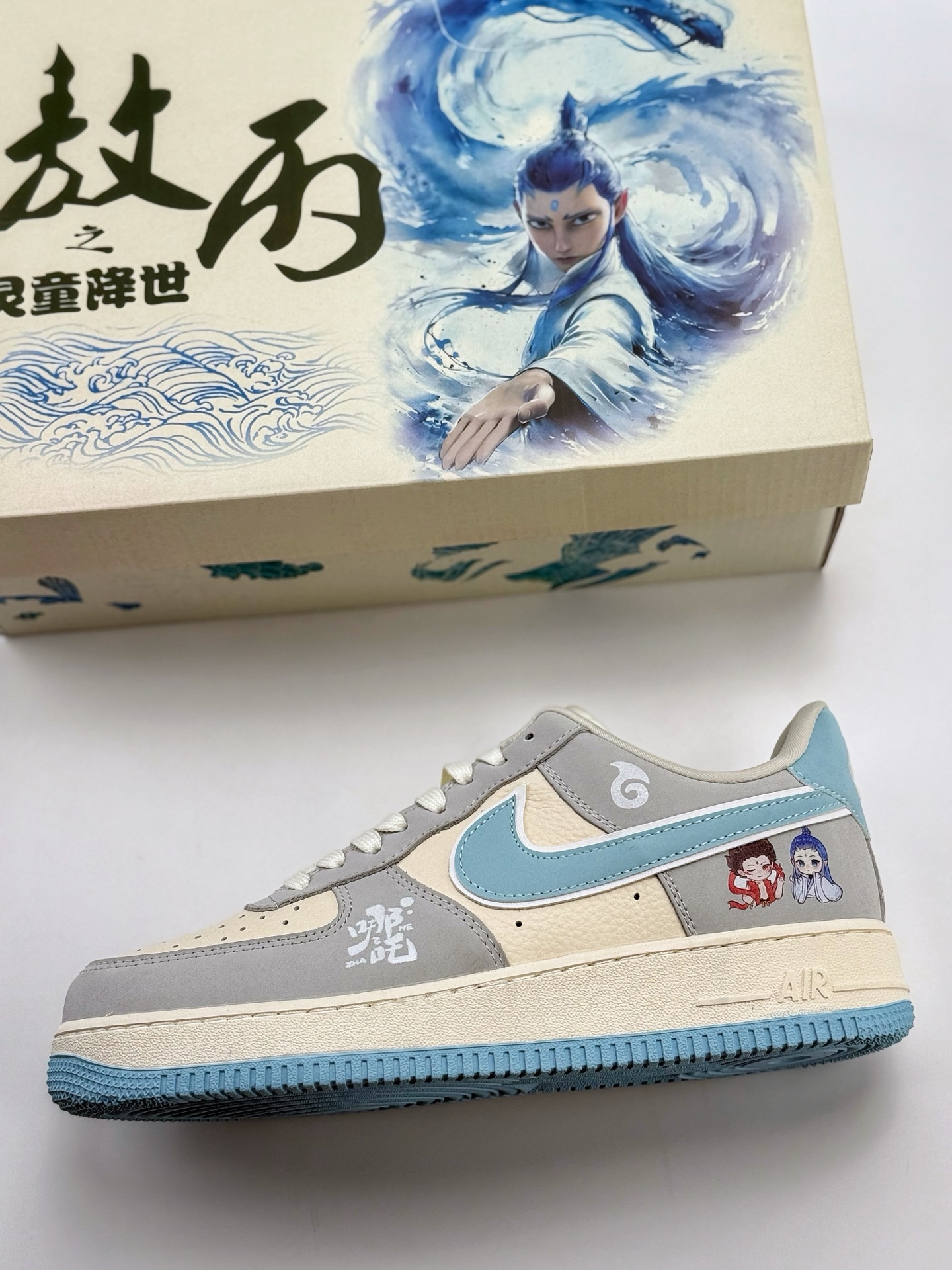 Nike Air Force 1 Low 07 哪吒 白灰蓝涂鸦 DF0188-047