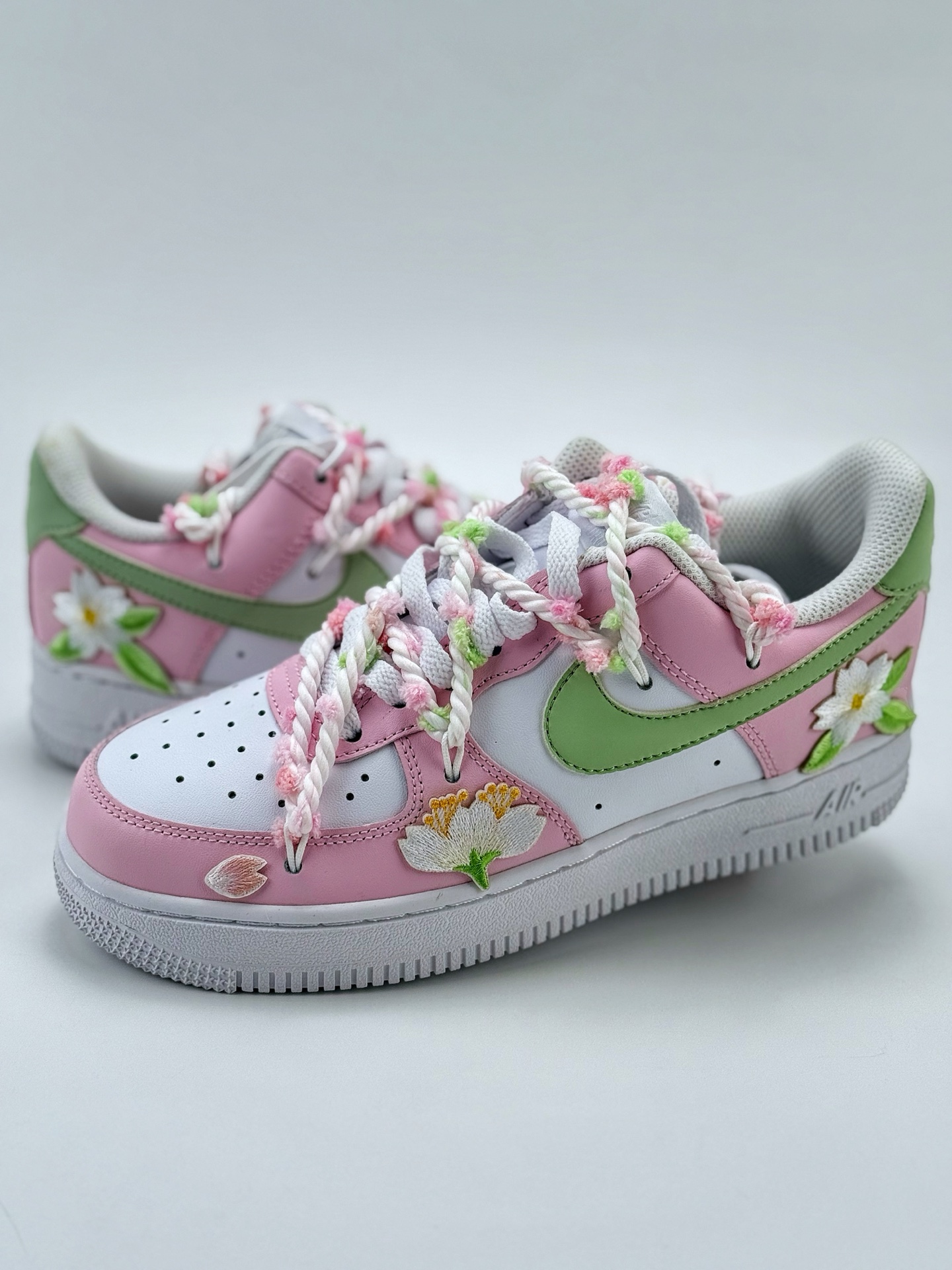 Nike Air Force 1 Low 07 白粉绿 涂鸦绑带 VV1999-013