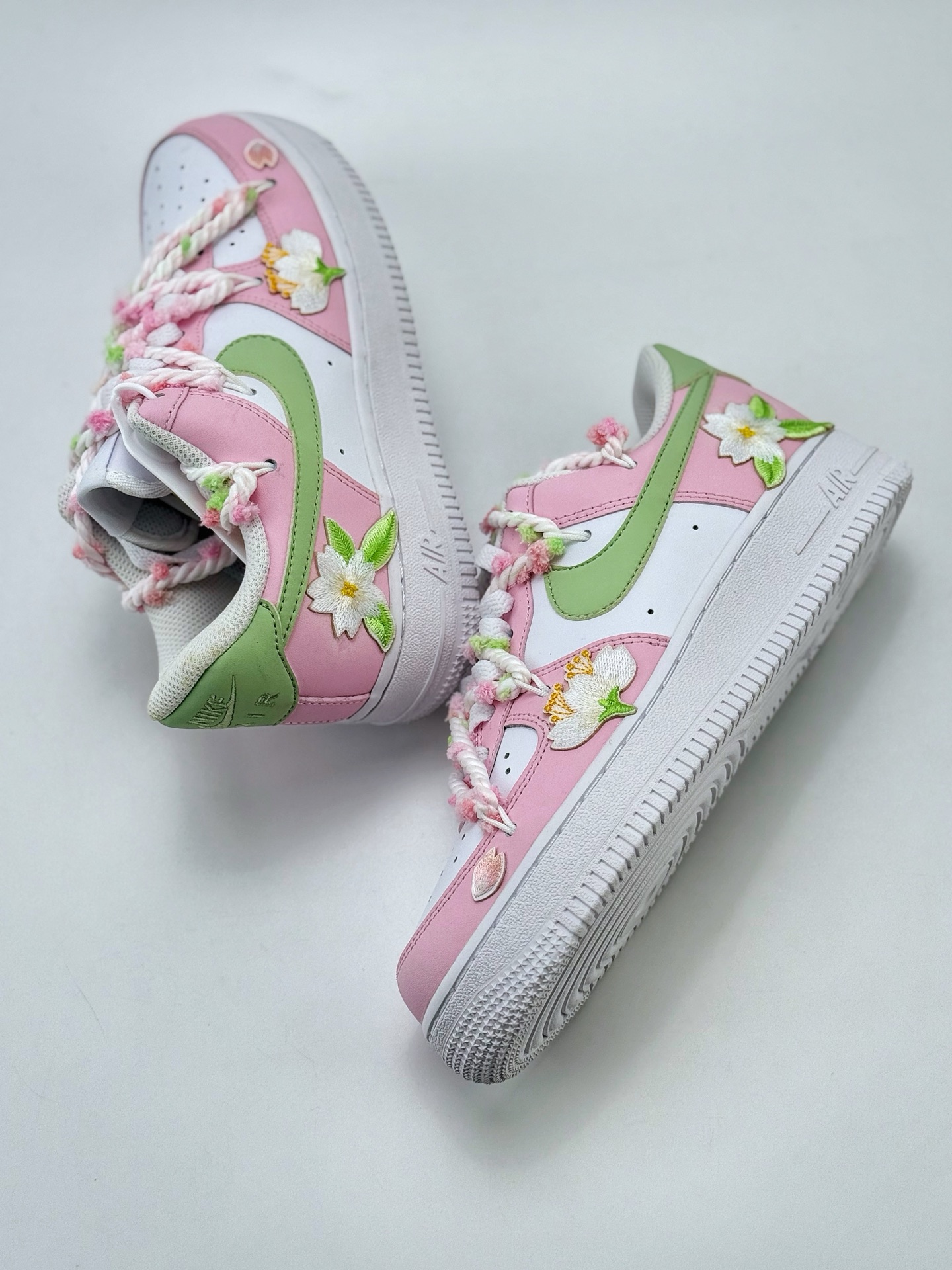 Nike Air Force 1 Low 07 白粉绿 涂鸦绑带 VV1999-013