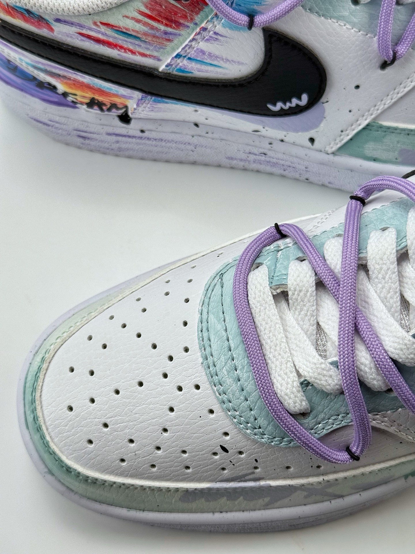 Nike Court Vision Low 元素周期 手绘涂鸦 渐变彩绘 蓝白紫 休闲运动板鞋 DH2978-101