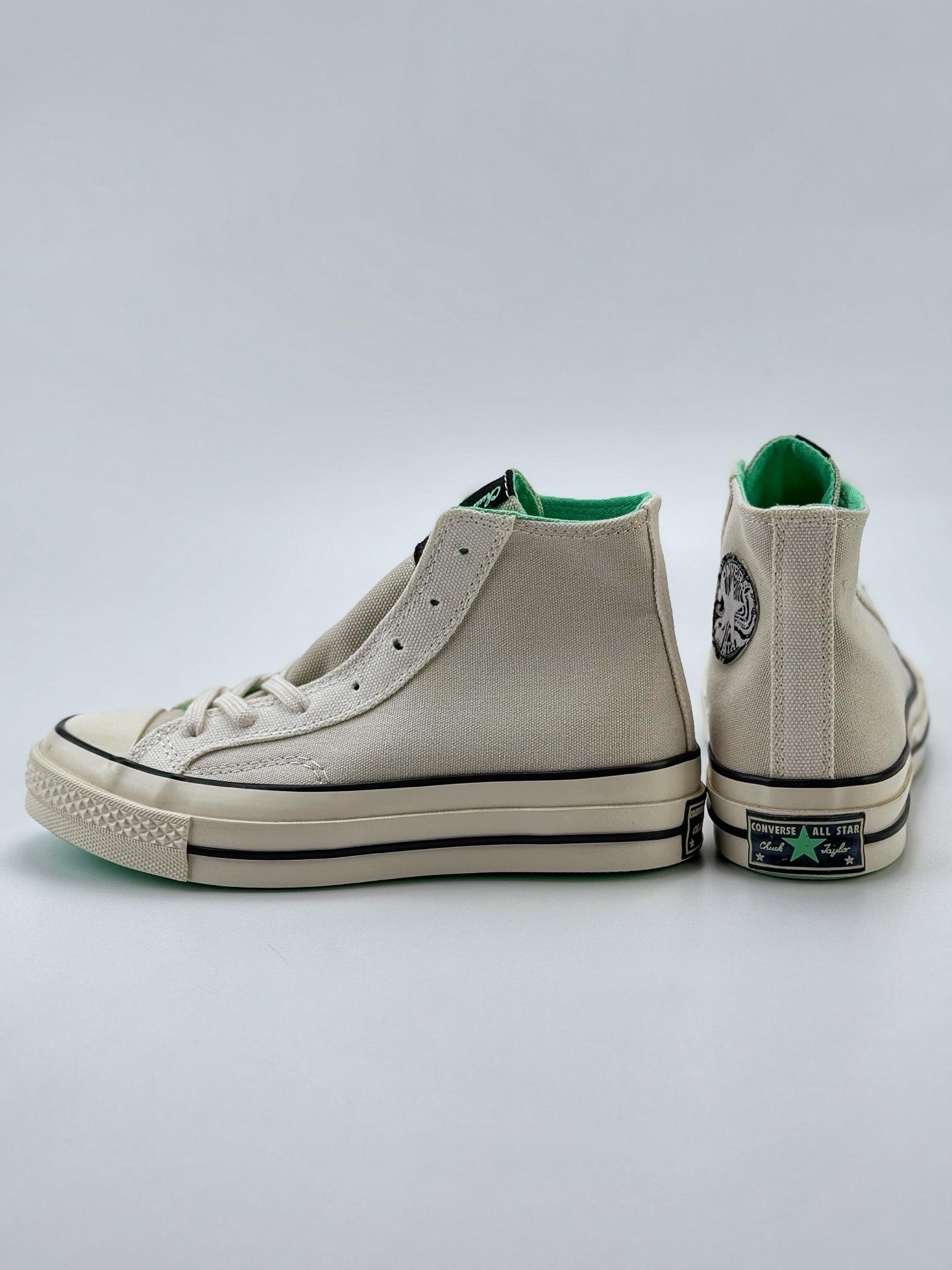 Converse Chuck 70s新款 当季新品 拼接白绿撞色帆布鞋 A00742C