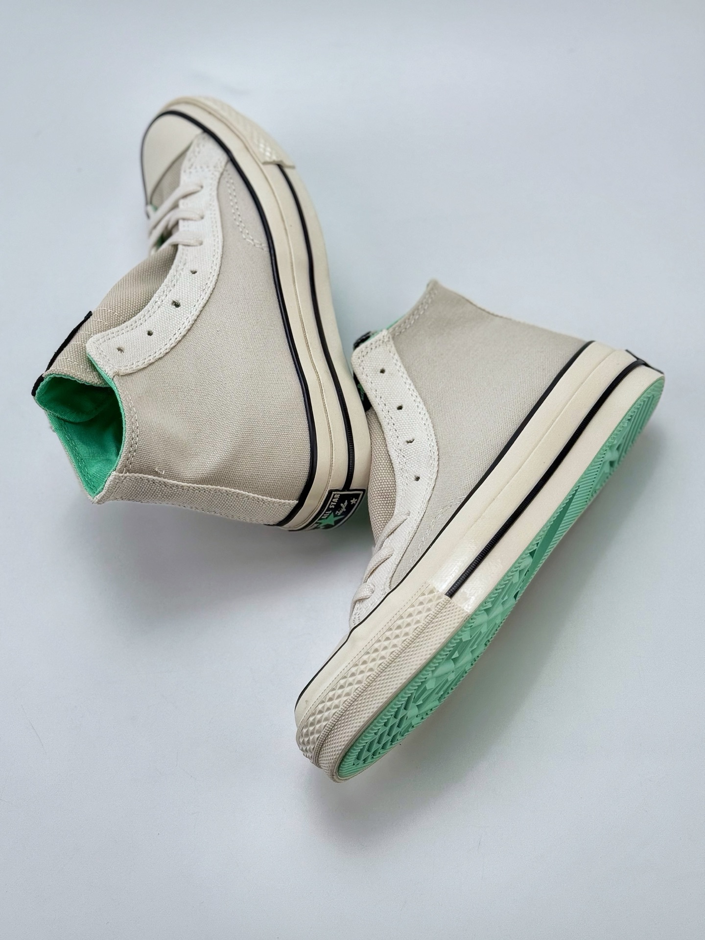 Converse Chuck 70s新款 当季新品 拼接白绿撞色帆布鞋 A00742C