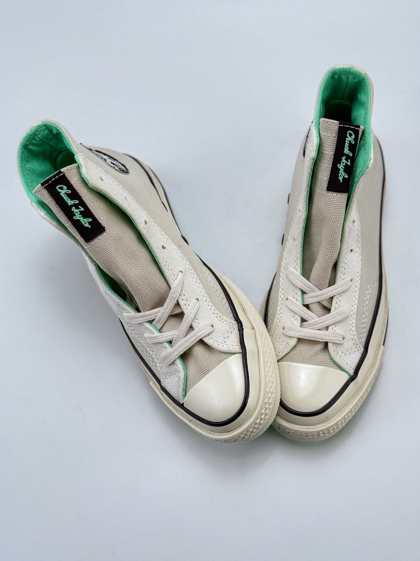 Converse Chuck 70s新款 当季新品 拼接白绿撞色帆布鞋 A00742C