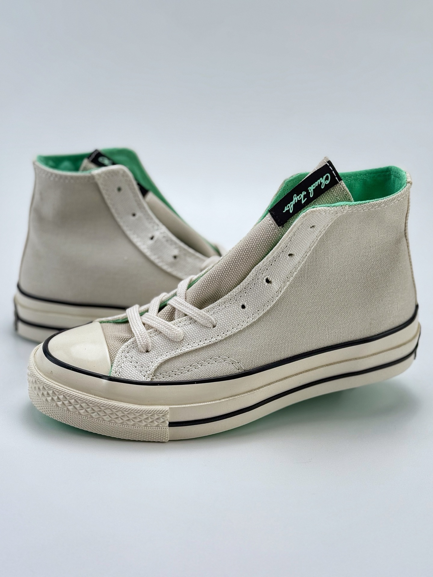 Converse Chuck 70s新款 当季新品 拼接白绿撞色帆布鞋 A00742C