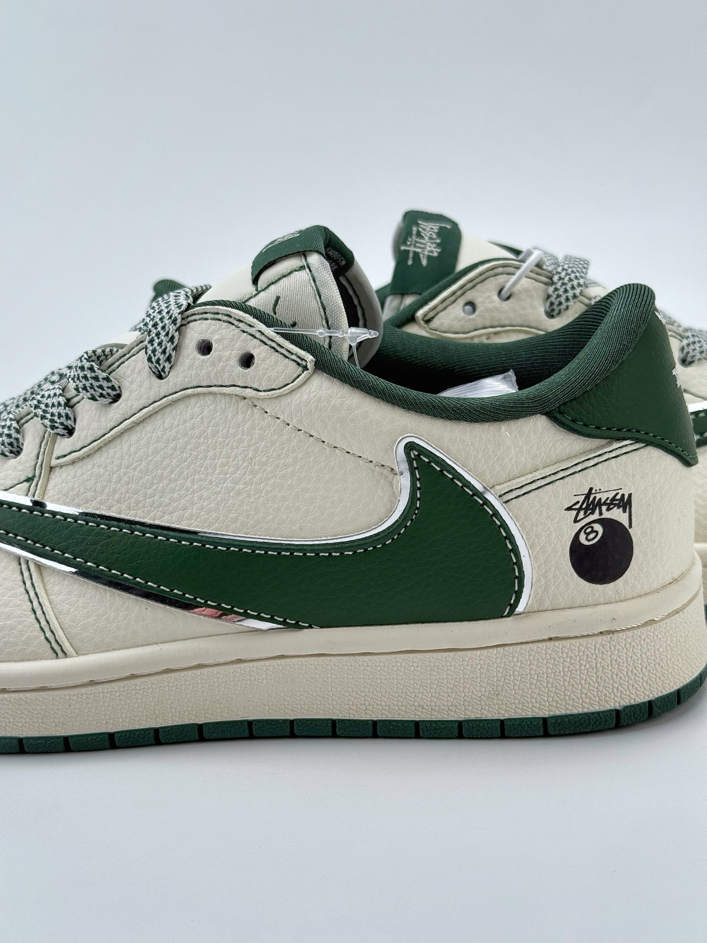 280 Travis Scott x Nike Air Jordan 1 Low x Stussy Air Jordan 1 Low 反转白绿小钩满天星倒钩  ZH2598-243