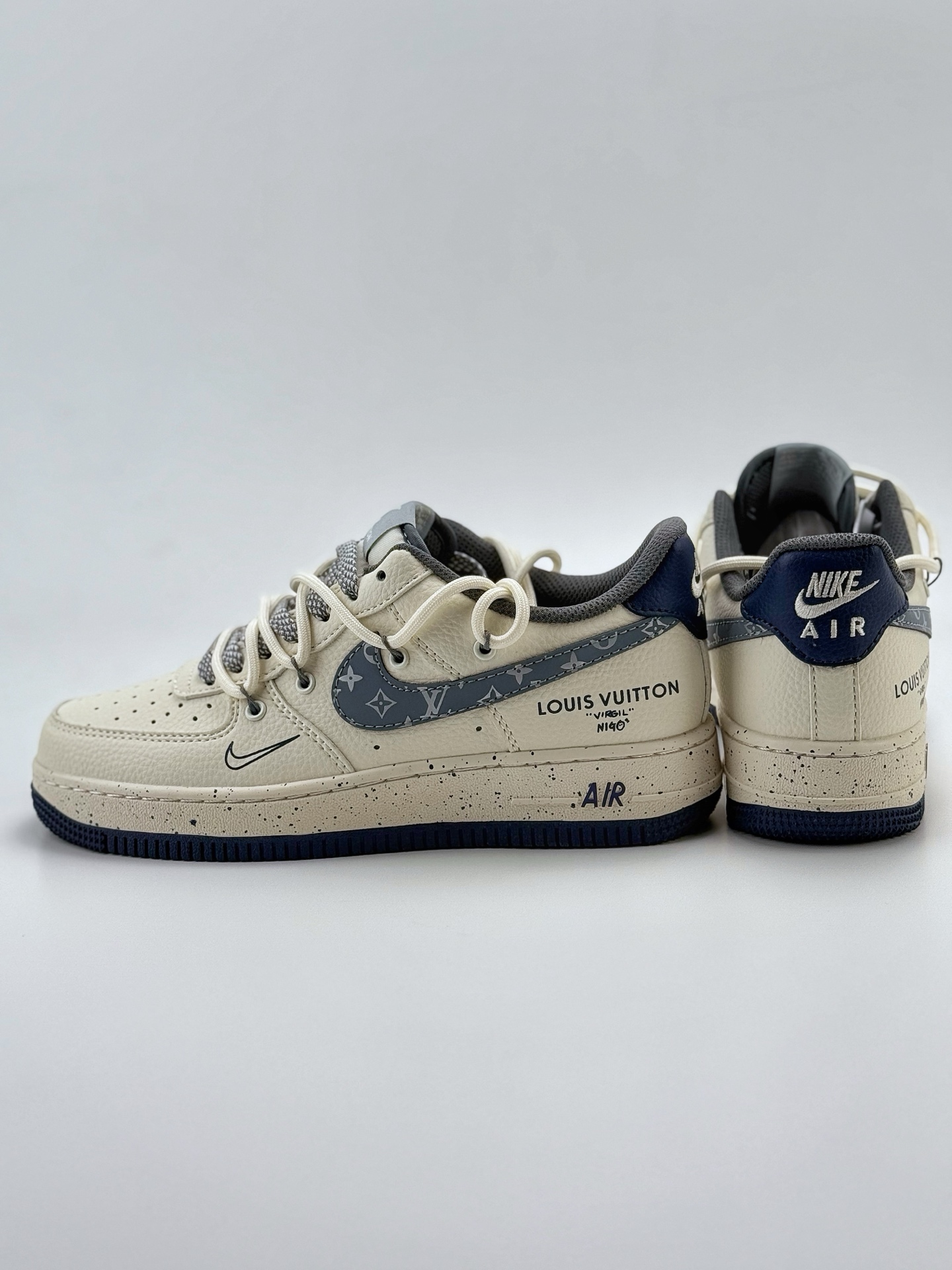 260 Nike Air Force 1 Low 07 x Louis Vuitton 白灰小钩绑带满天星  DM6868-066