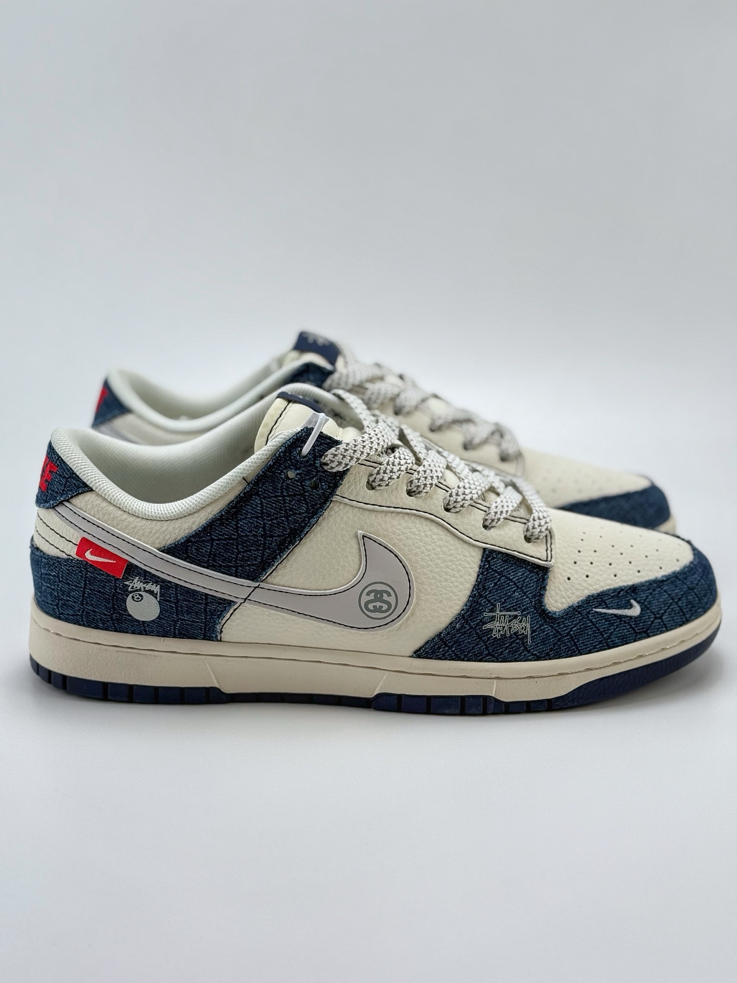 280 Nike SB Dunk Low x Stussy 白牛仔蓝小钩满天星  ZH2598-268