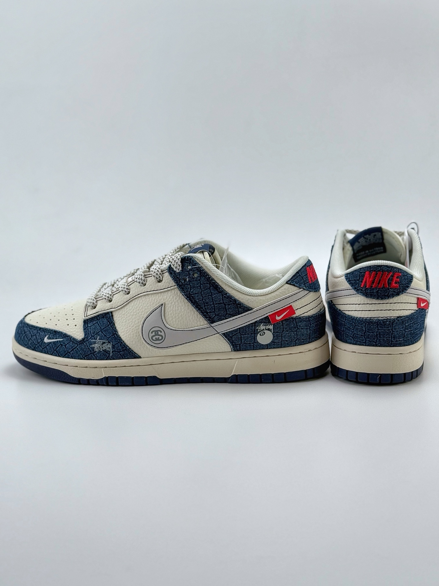 280 Nike SB Dunk Low x Stussy 白牛仔蓝小钩满天星  ZH2598-268